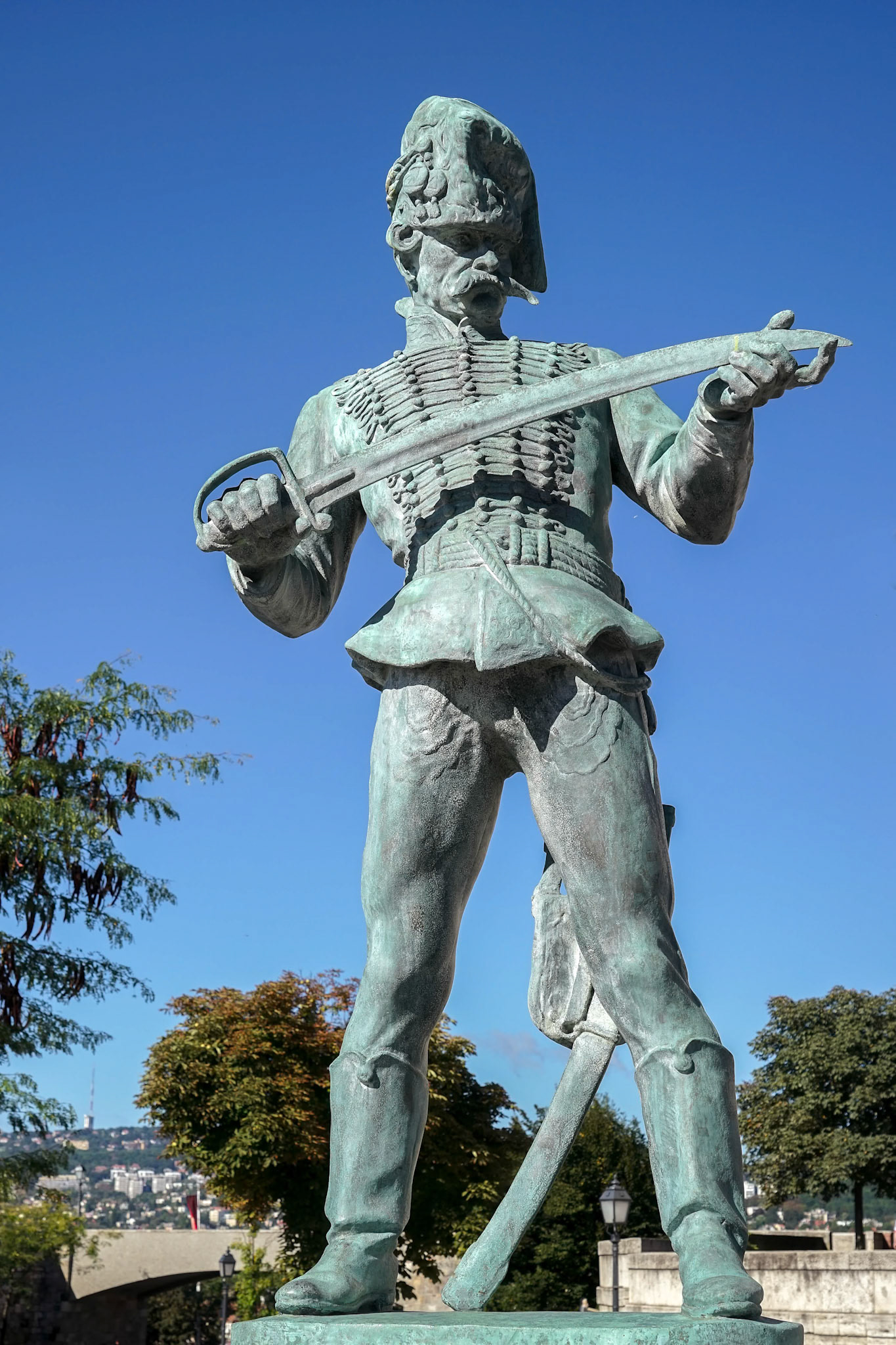Statue of Oreg Huszar in Budapest