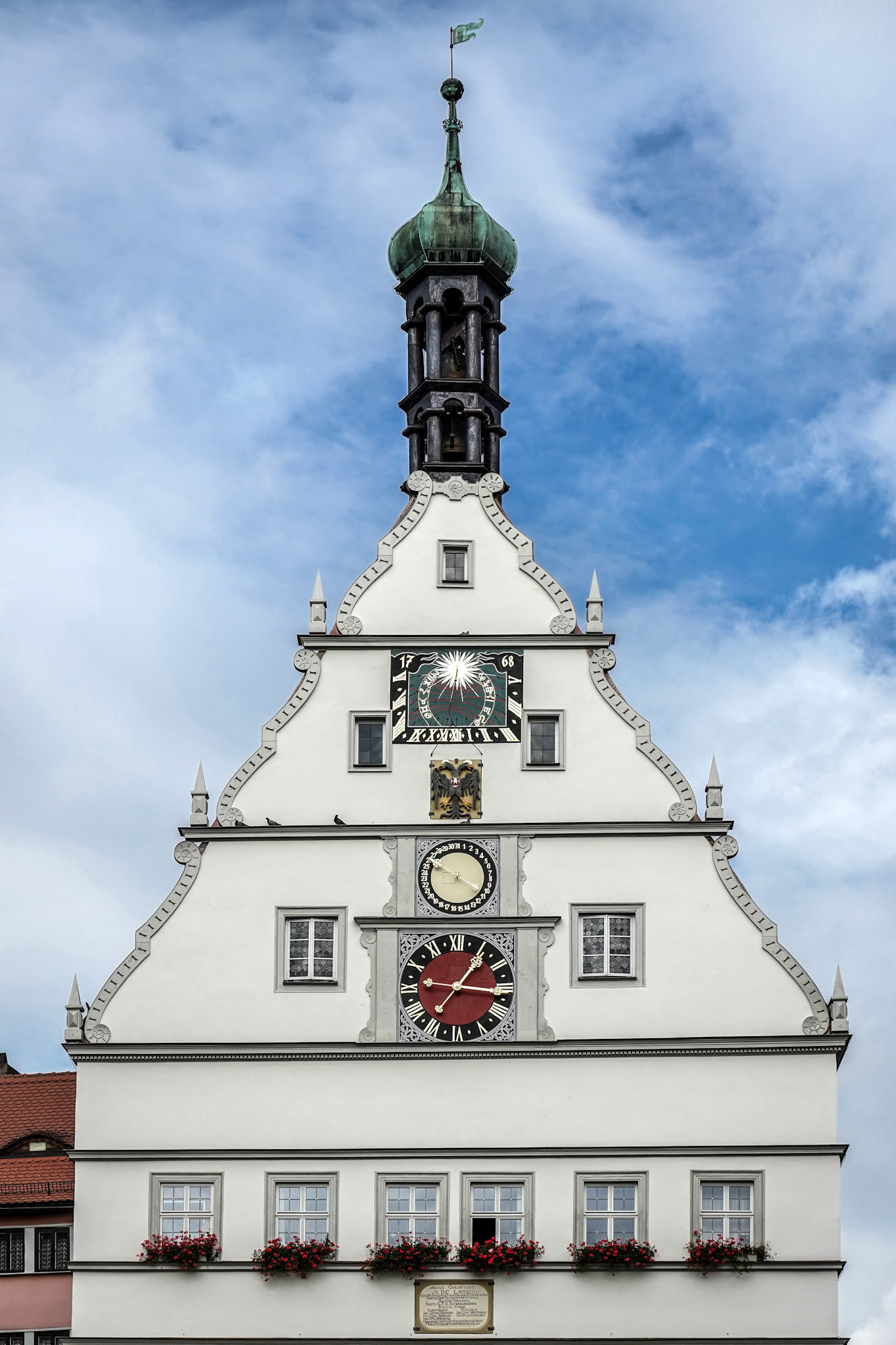 Clock Tower in Market Place Square in Rothenburg