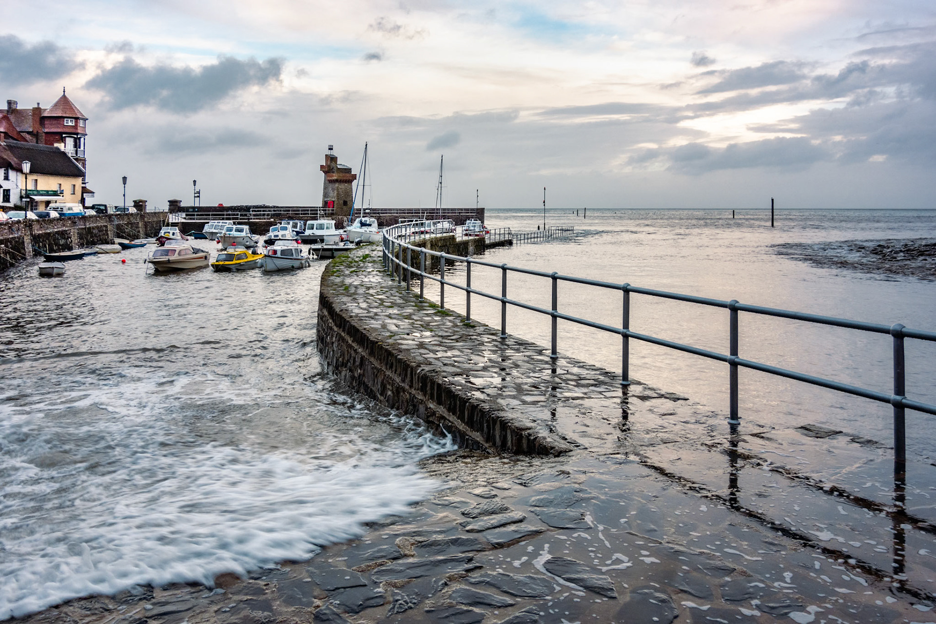 LYNMOUTH, DEVON, UK - OCTOBER 20 : View of the harbour in Lynmouth, Devon on October 20, 2013