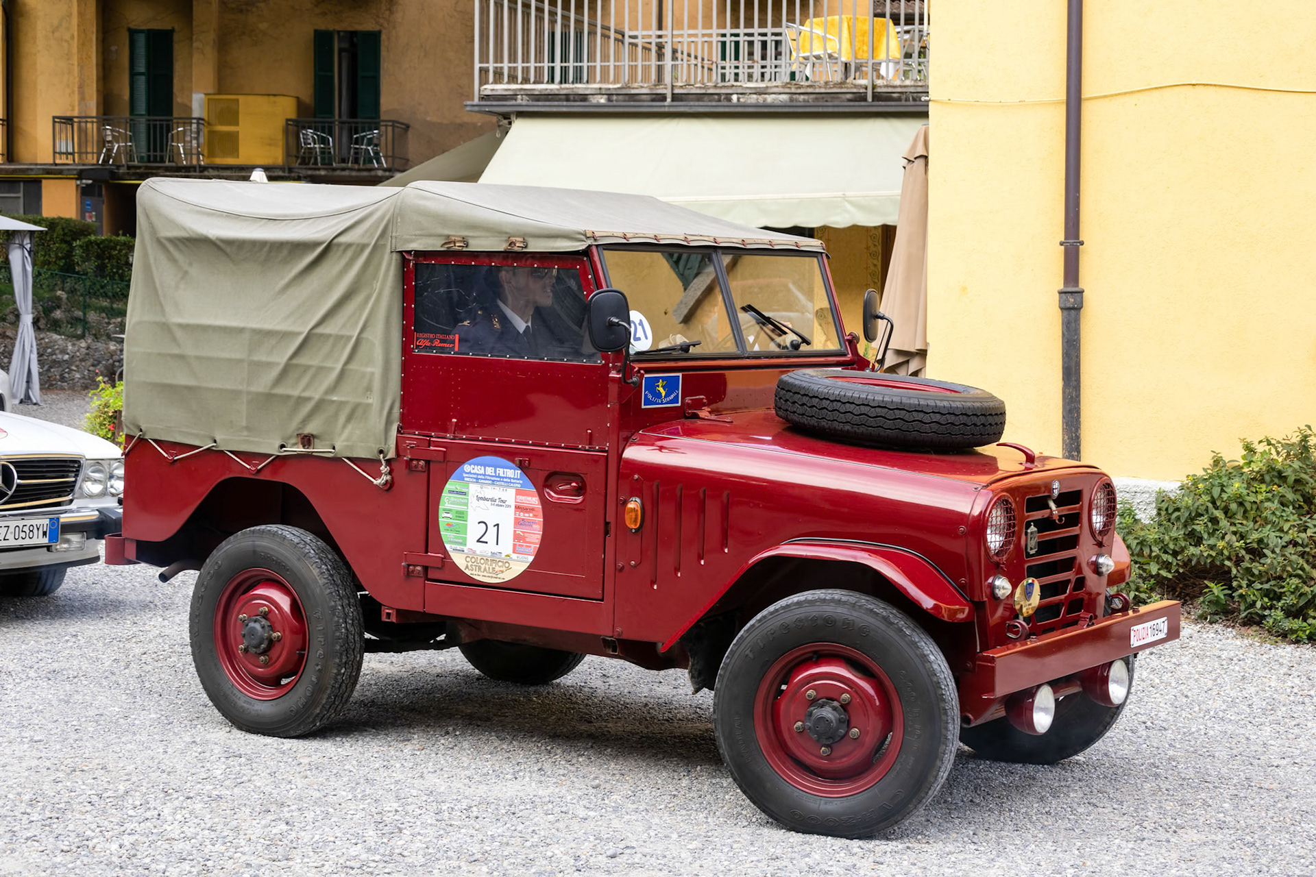 SAN PELLEGRINO, LOMBARDY/ITALY - OCTOBER 5 : Start of the Lombardy car rally in San Pellegrino Lombardy Italy on October 5, 2019. One unidentified man