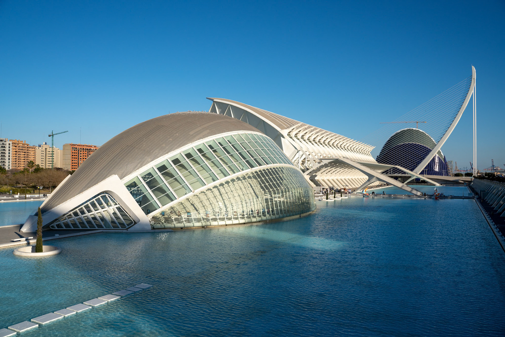 VALENCIA, SPAIN - FEBRUARY 25 : Imax Cinema in the City of Arts and Sciences in Valencia Spain on February 25, 2019. Unidentified people
