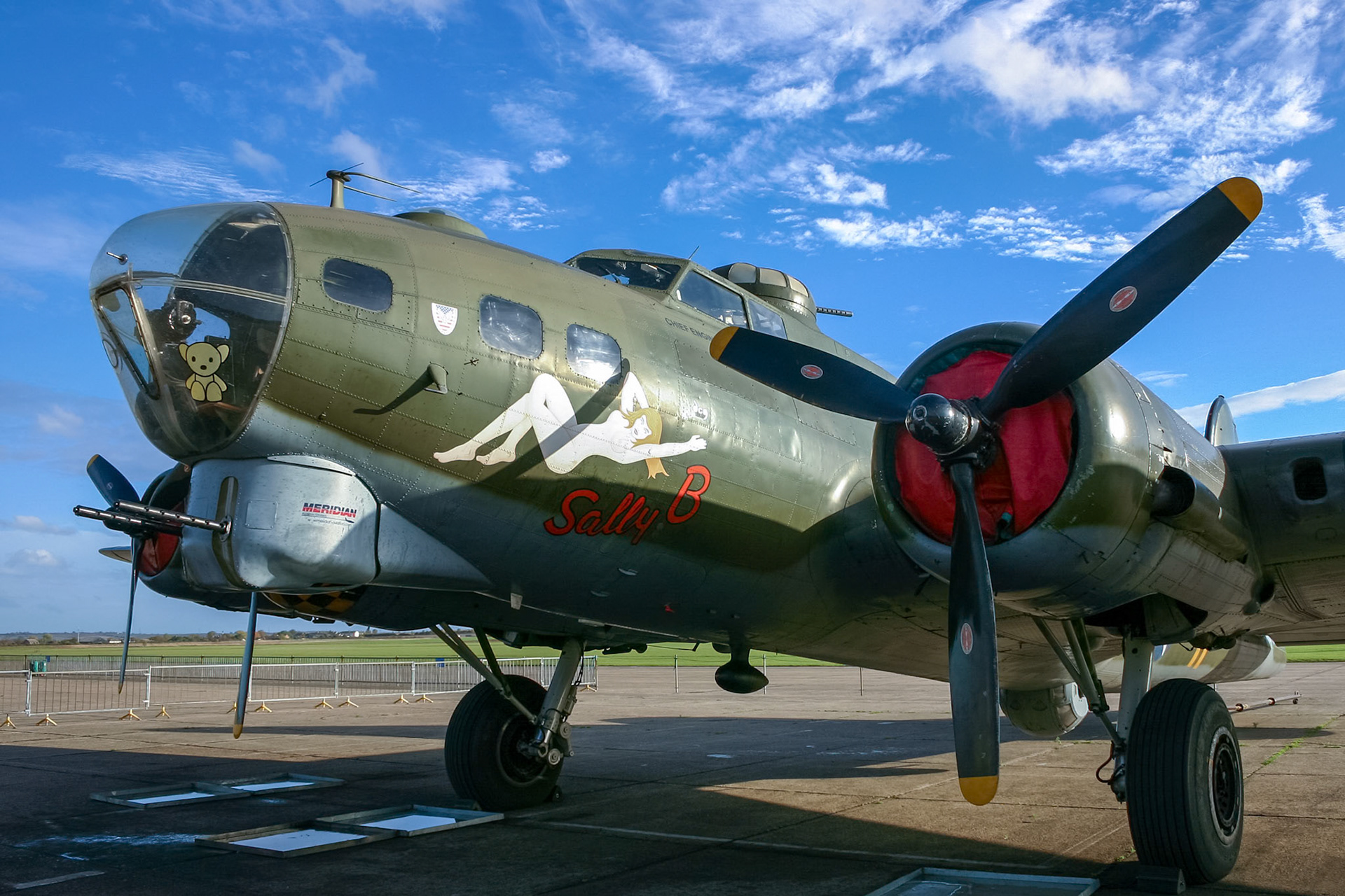 Close-up of Sally B American Bomber at the Imperial War Museum Duxford