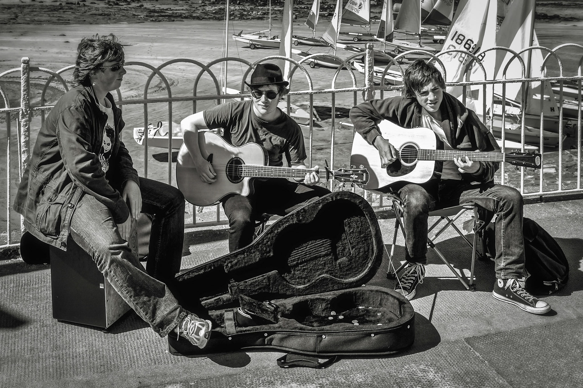 Busking in North Berwick