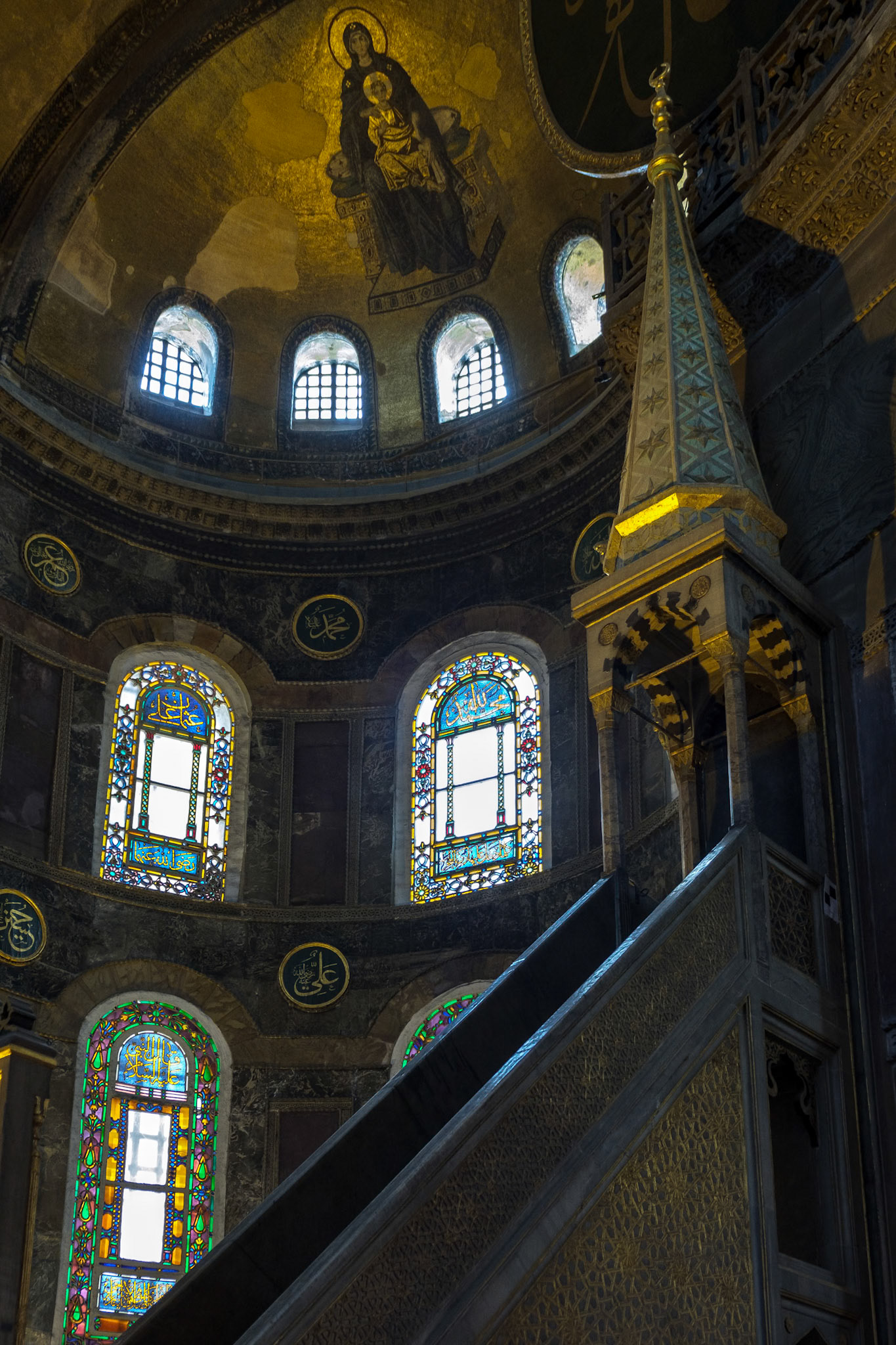 ISTANBUL, TURKEY - MAY 26 : Interior view of the Hagia Sophia Museum in Istanbul Turkey on May 26, 2018