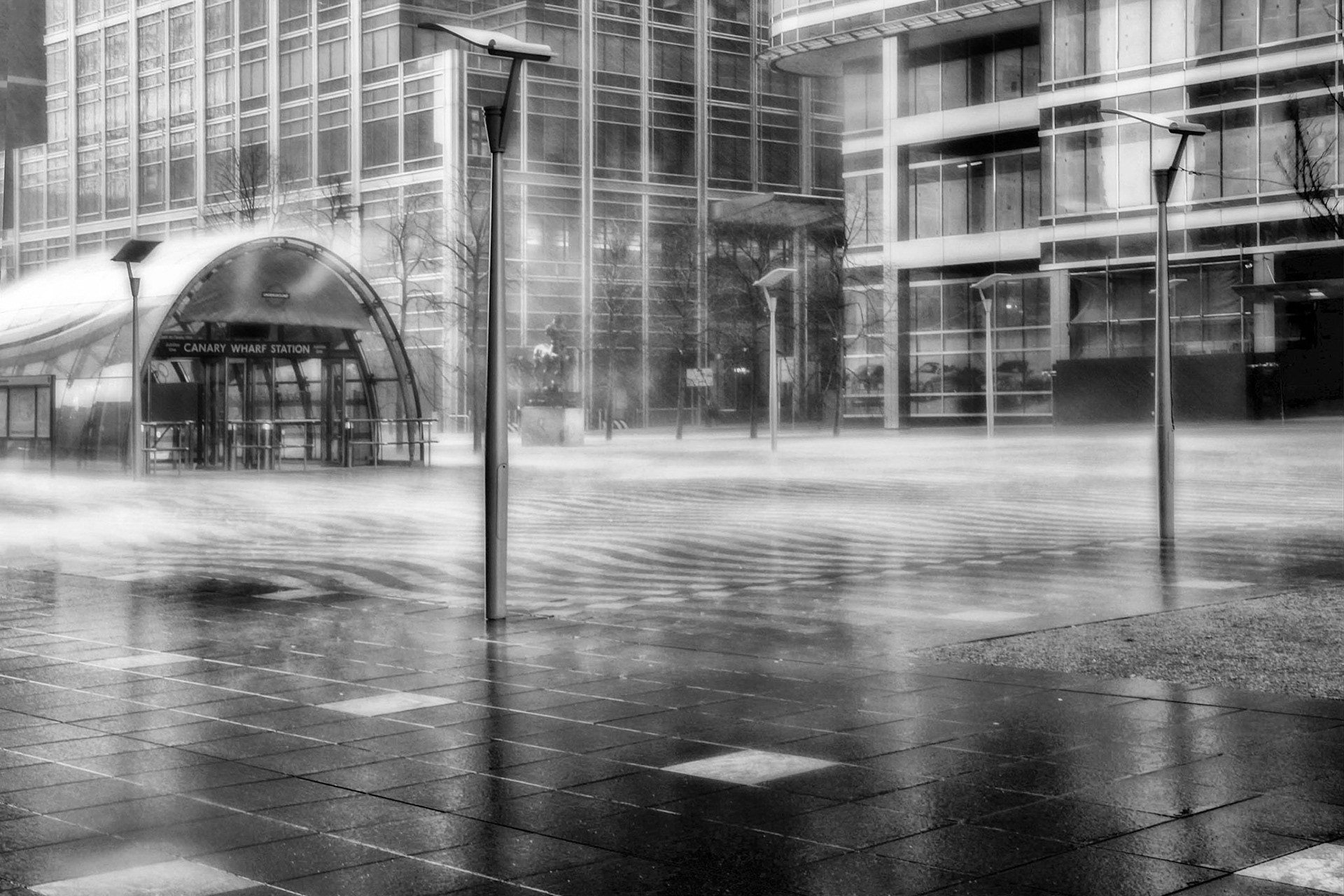 Torrential Rain at Canary Wharf