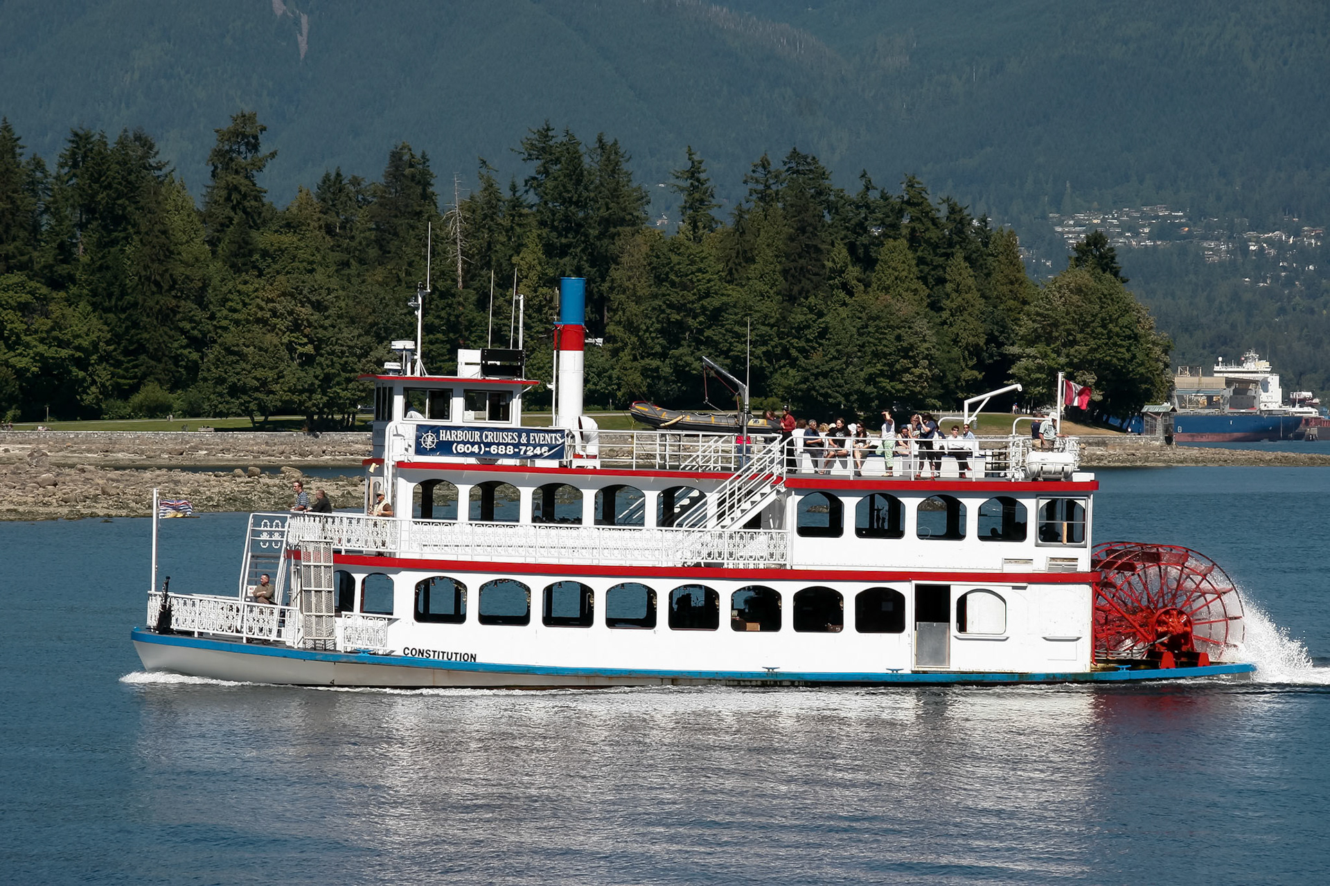Constitution Paddle Steamer Cruising along the Outer Harbour in Vancouver
