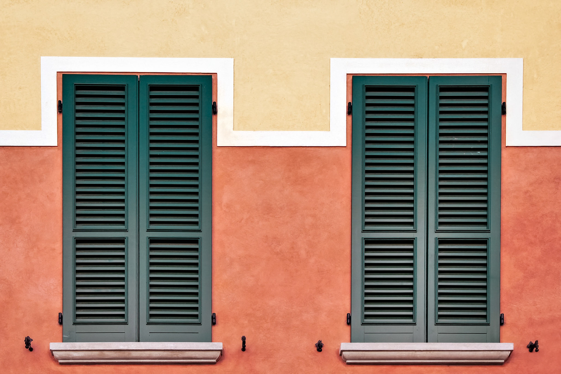 Symmetrical Shutters on a Building in Desenzano del Garda