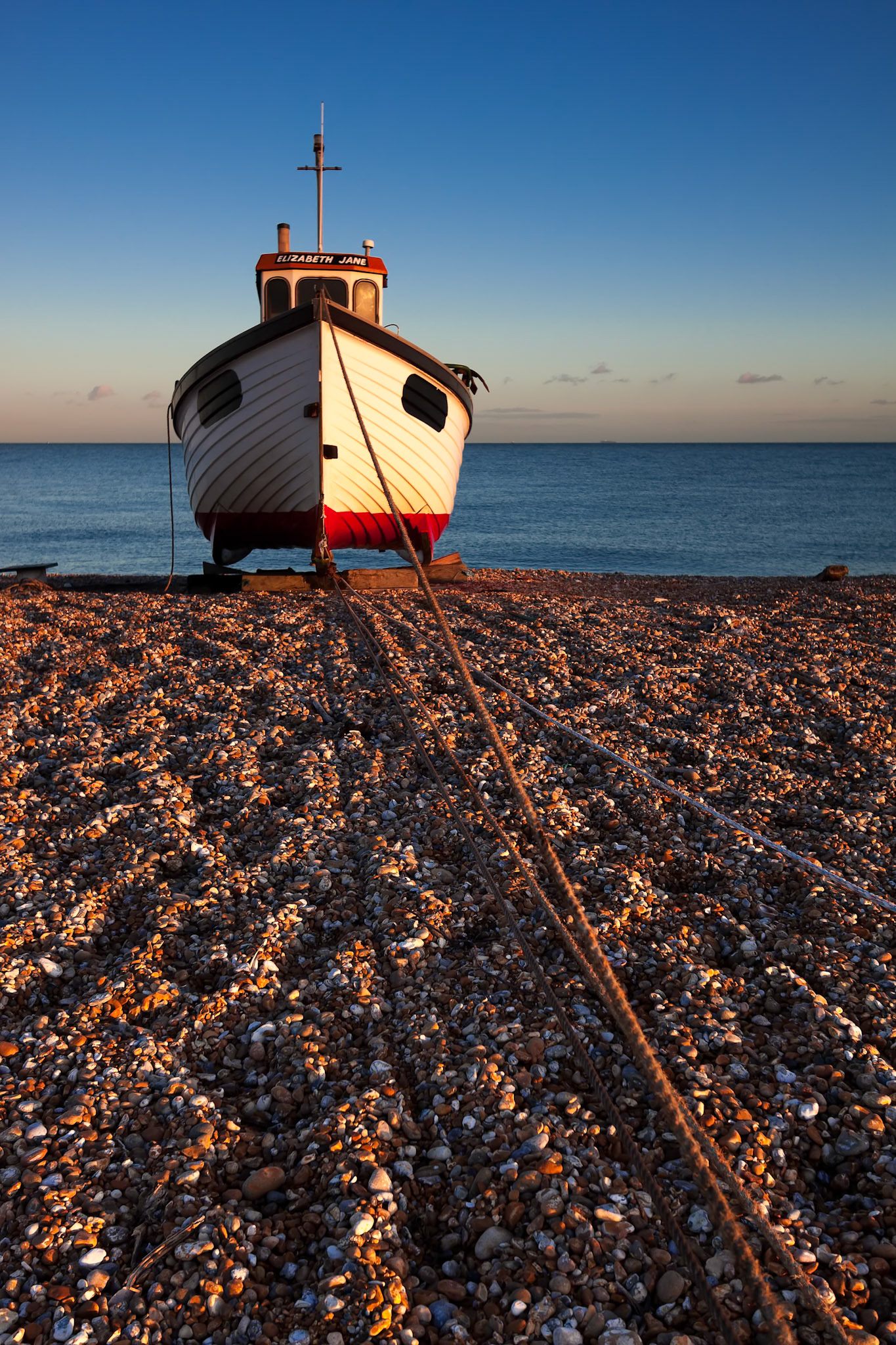 Fishing boat on Dungeness beach