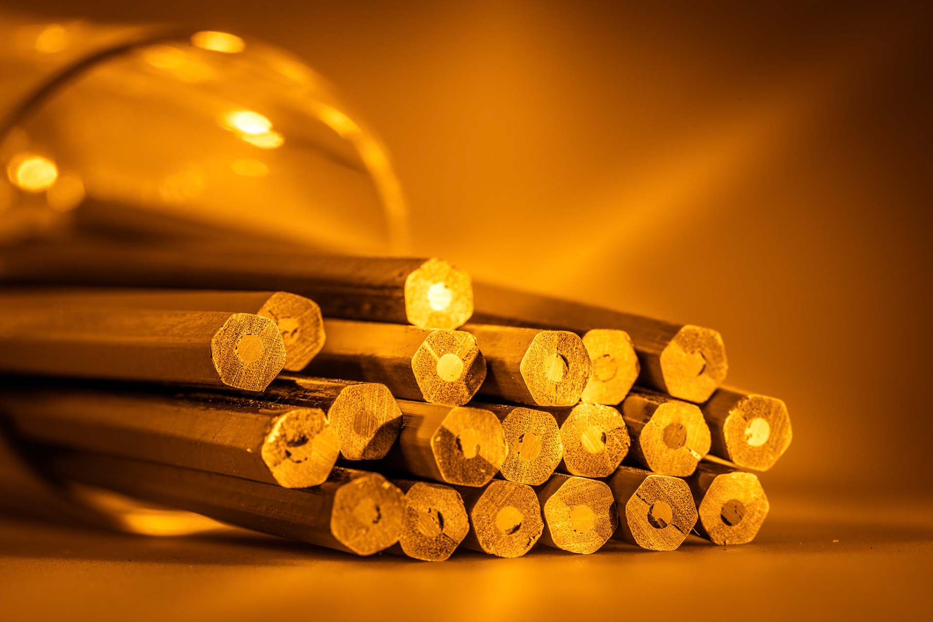 A group of pencils in a pot