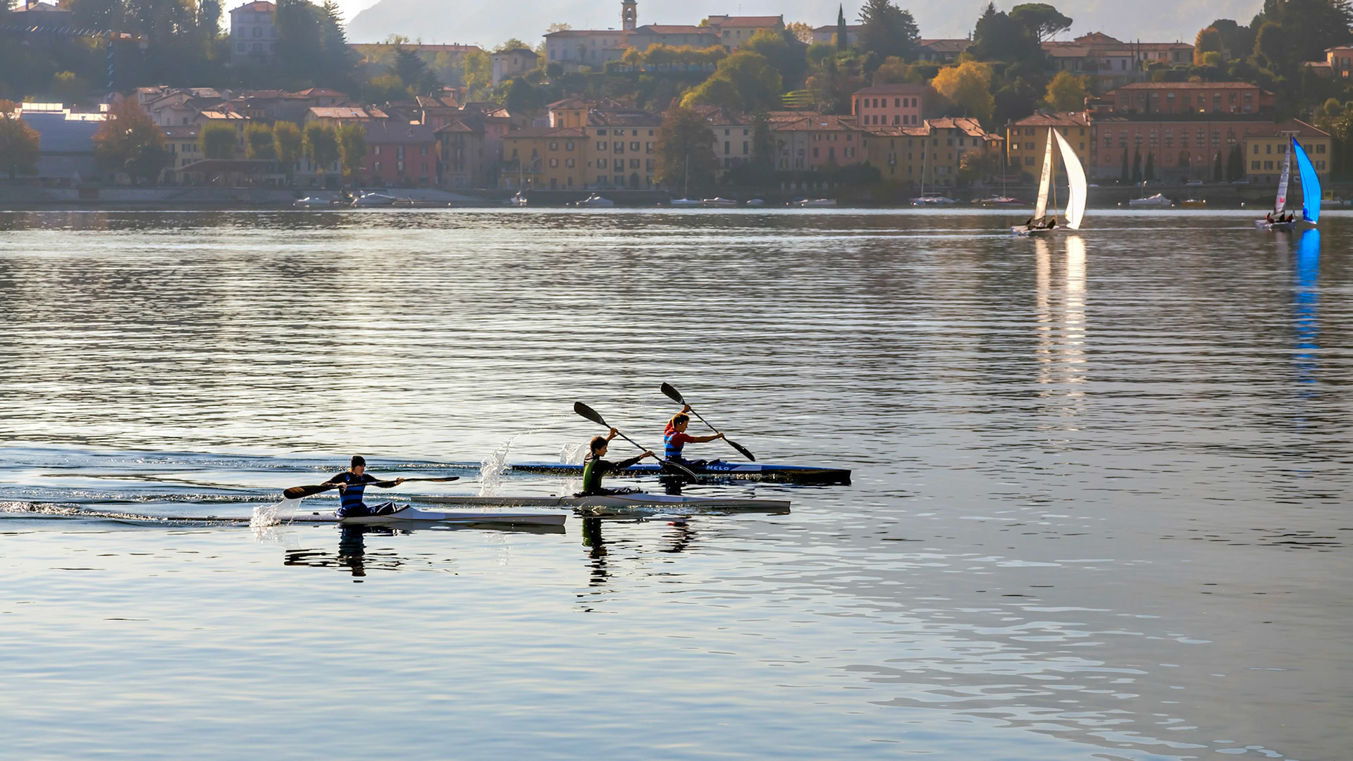 Kayaking on Lake Como at Lecco Italy