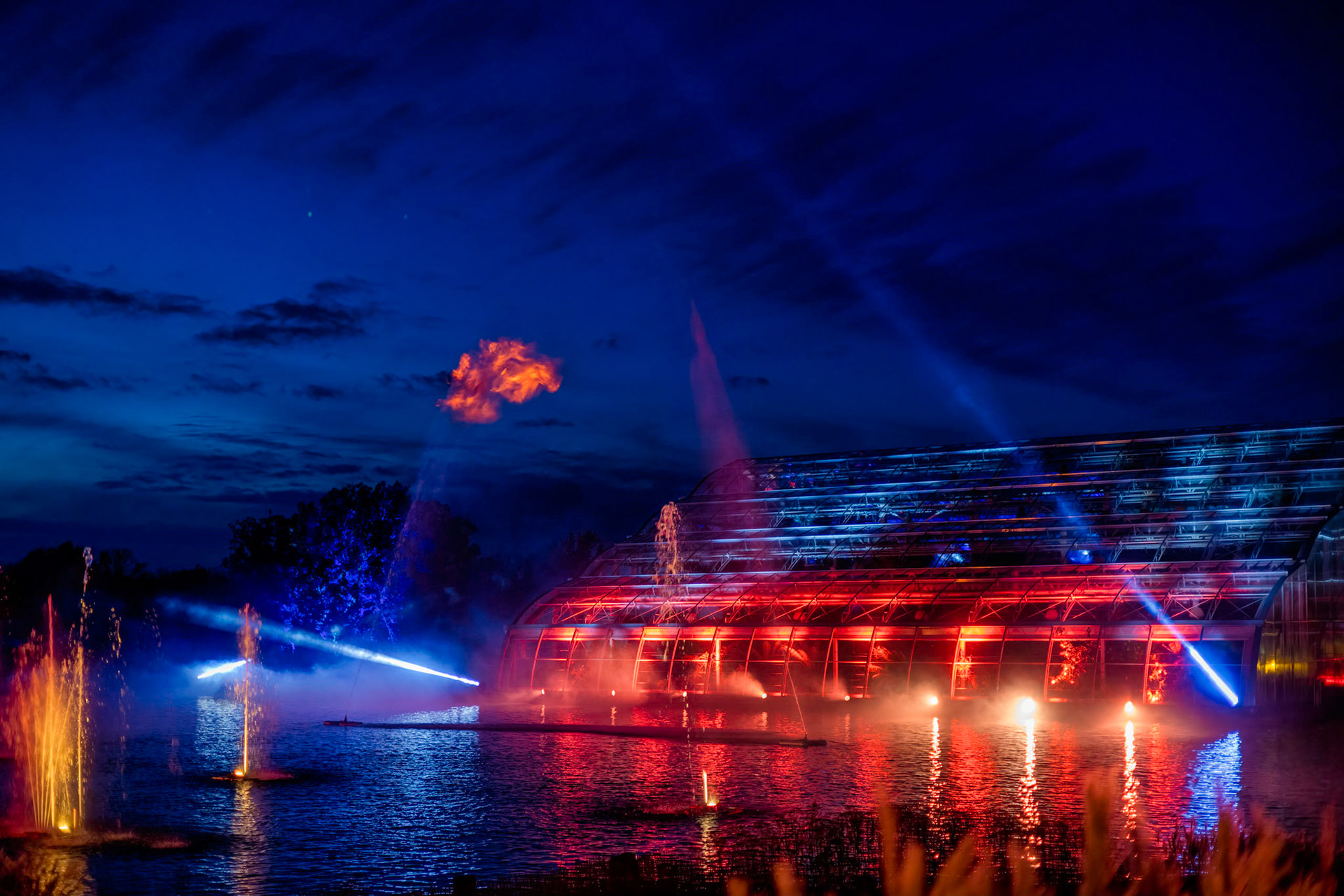 Wisley, Woking, Surrey, UK - November 19 : Christmas Glow 2022 at RHS Garden Wisley, Woking, Surrey, England, UK on November 19, 2022