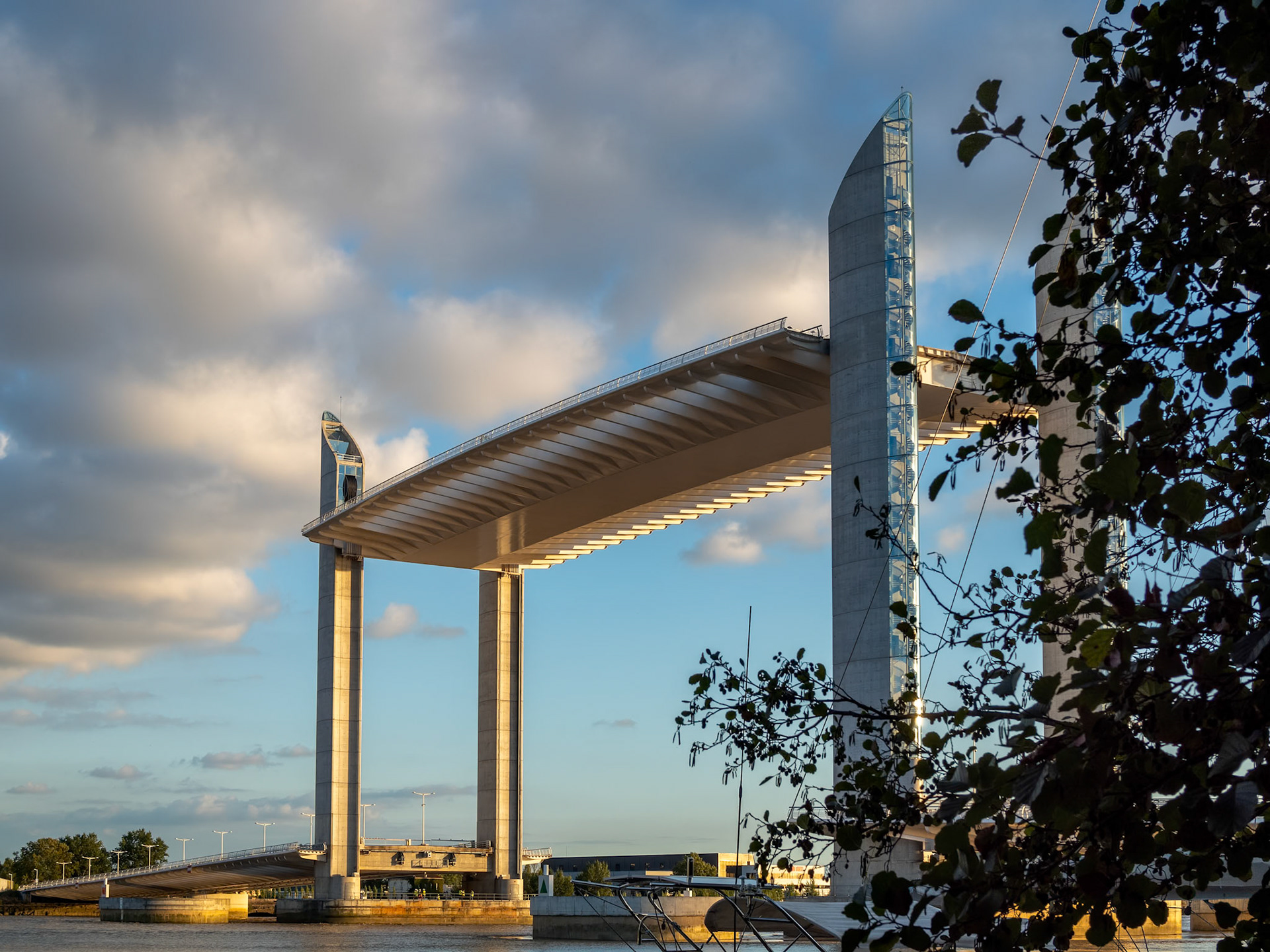 BORDEAUX/FRANCE - SEPTEMBER 18 : New Lift Bridge Jacques Chaban-Delmas Spanning the River Garonne at Bordeaux France on September 18, 2016