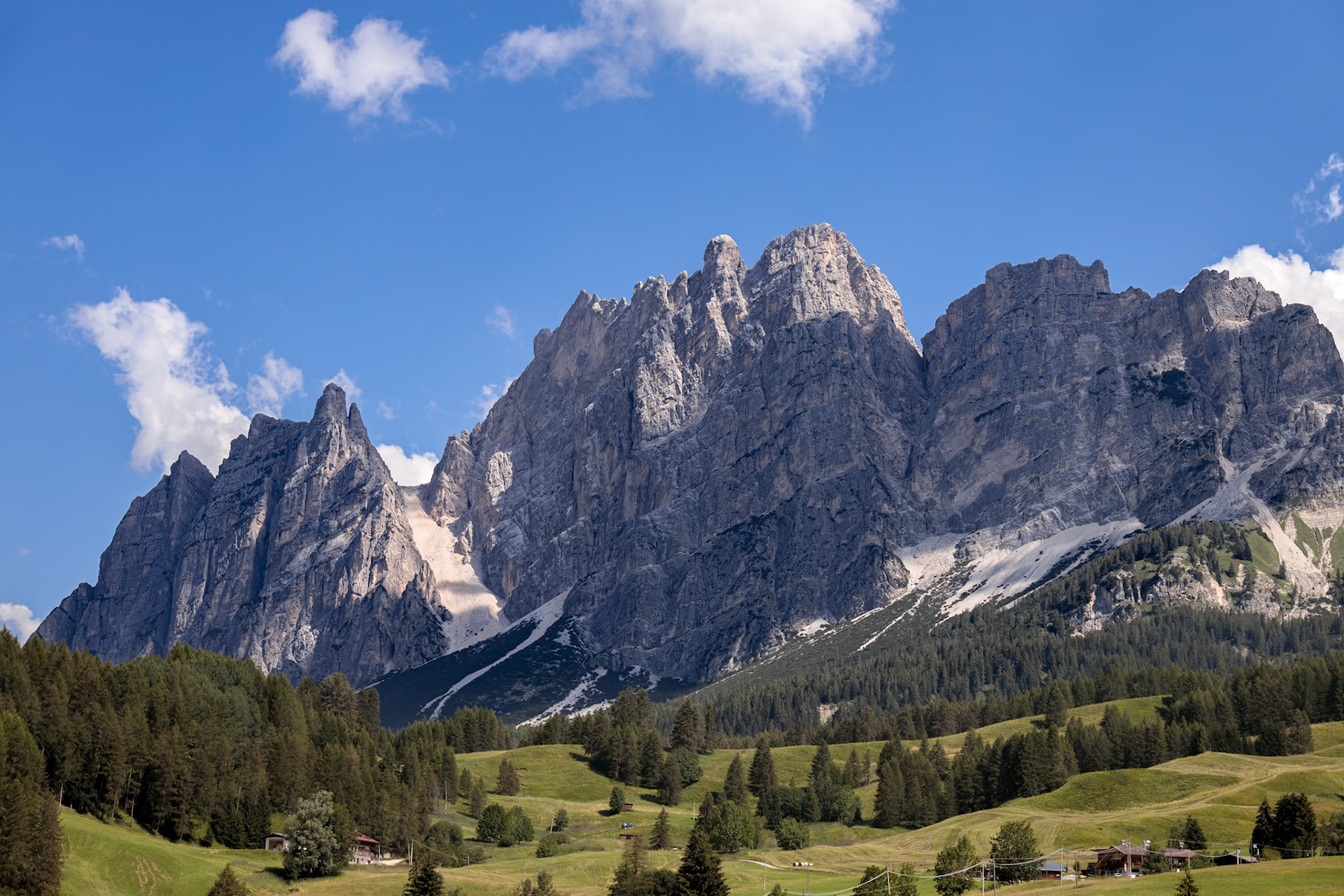 CORTINA D'AMPEZZO, VENETO/ITALY - AUGUST 9 : Mountains in the Dolomites near Cortina d'Ampezzo, Veneto, Italy on August 9, 2020