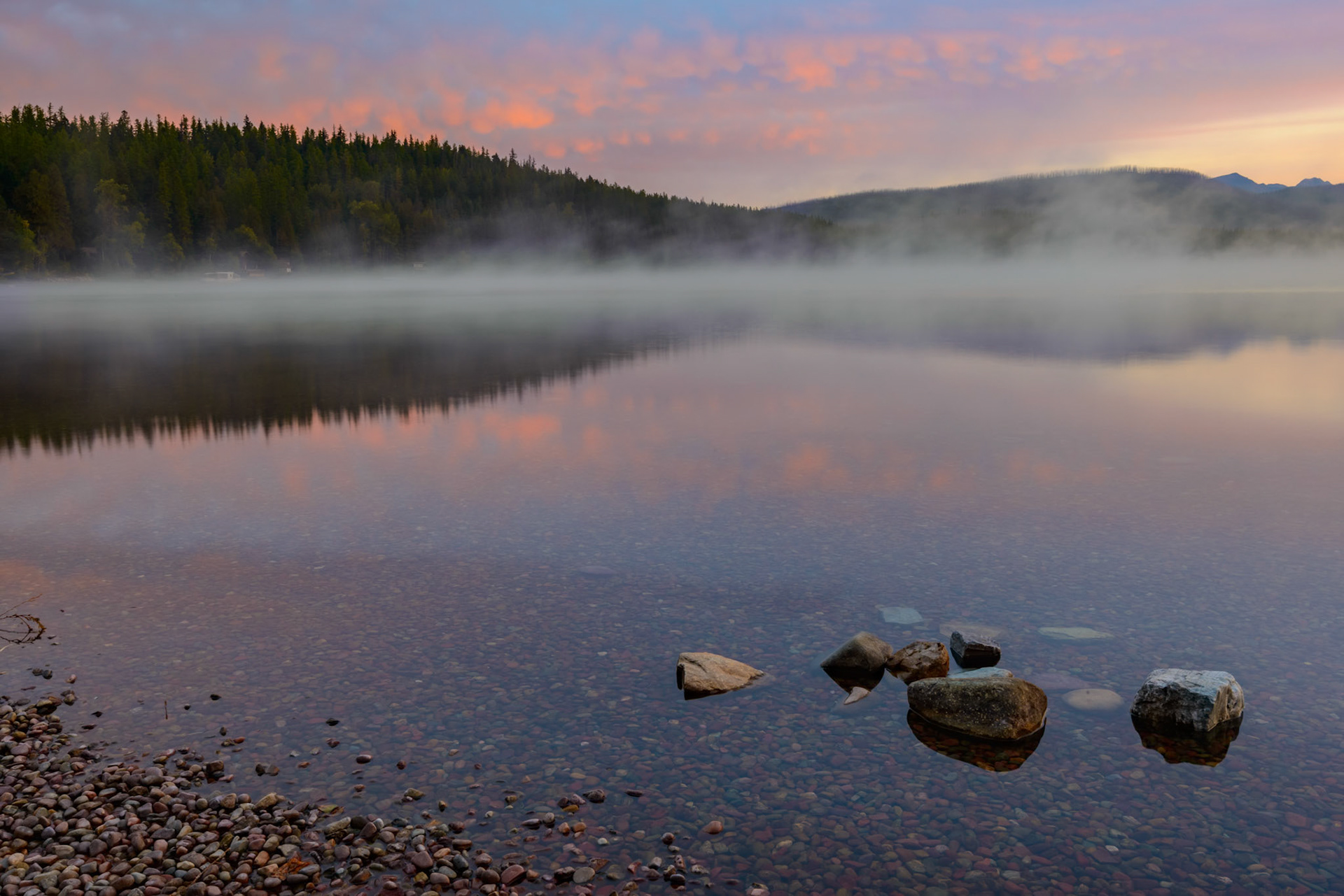 Dawn at Lake McDonald near Apgar