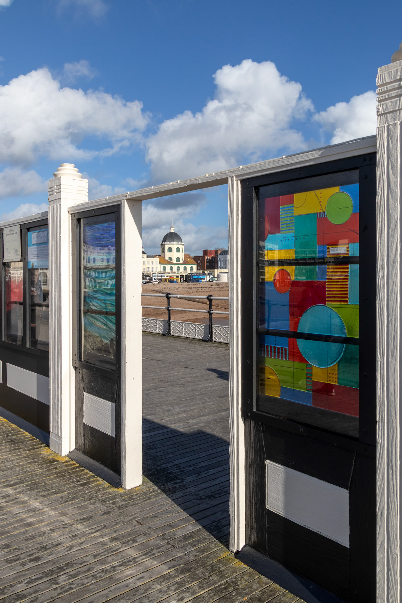 WORTHING, WEST SUSSEX/UK - NOVEMBER 13 : View from Worthing Pier to the Dome Cinema at West Sussex on November 13, 2018