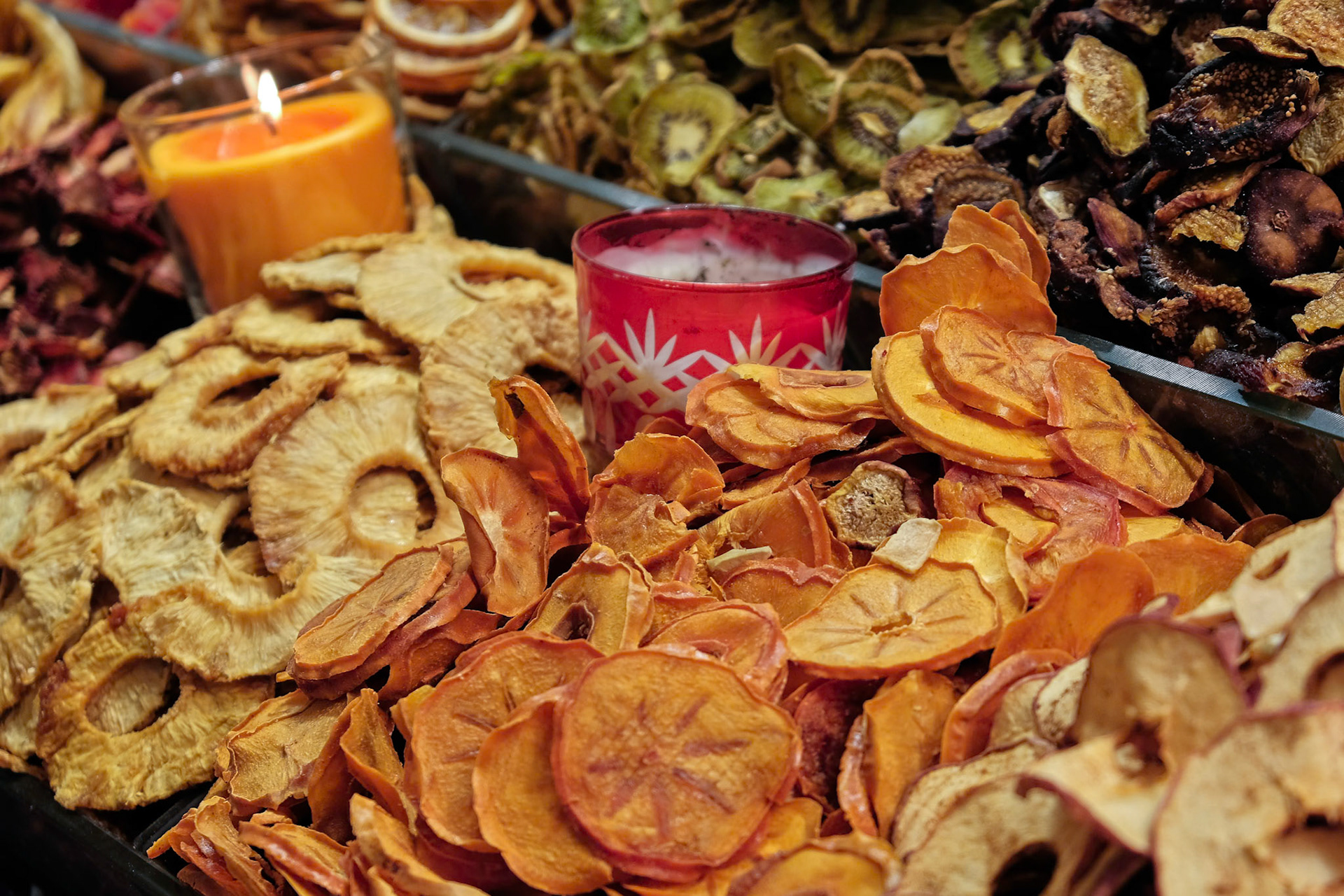 ISTANBUL, TURKEY - MAY 25 : Dried Fruit for sale in the Spice Bazaar in Istanbul Turkey on May 25, 2018