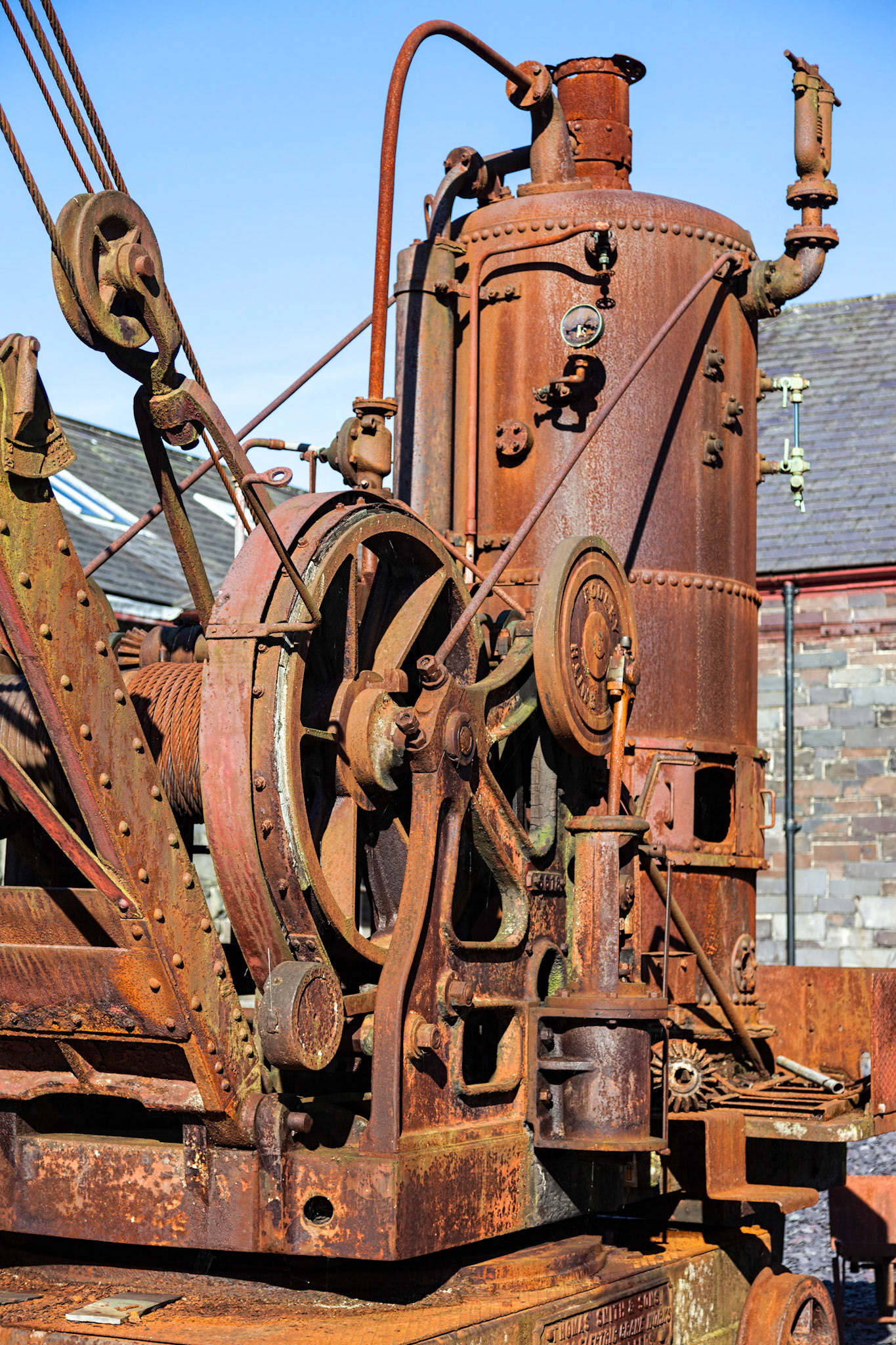 LLANBERIS, WALES/UK - OCTOBER 7 : Rusty old steam crane at the Slate Museum in LLanberis Wales on October 7, 2012