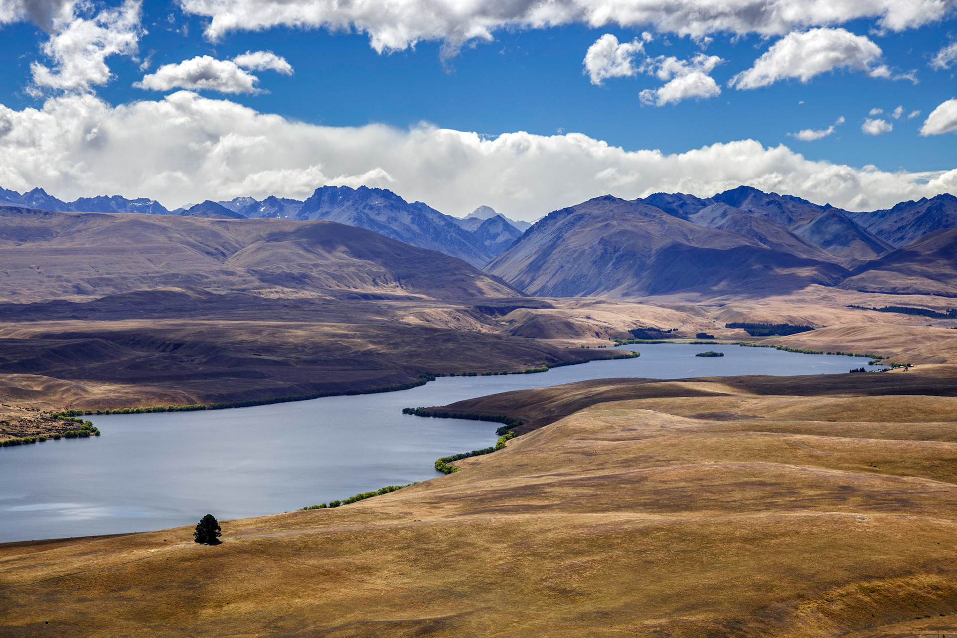 View of Lake Alexandrina in New Zealand