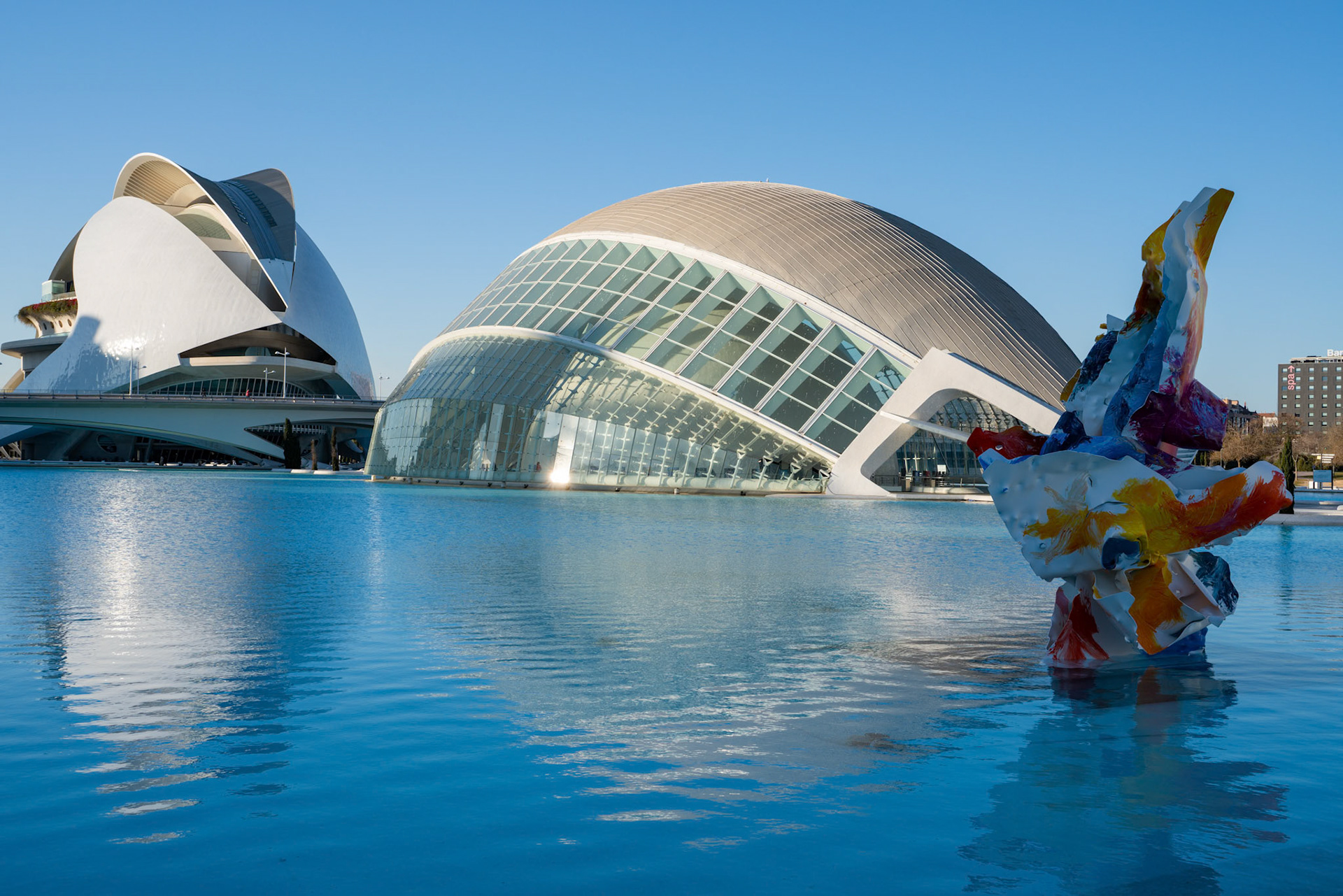VALENCIA, SPAIN - FEBRUARY 25 : Imax Cinema in the City of Arts and Sciences in Valencia Spain on February 25, 2019. Unidentified people