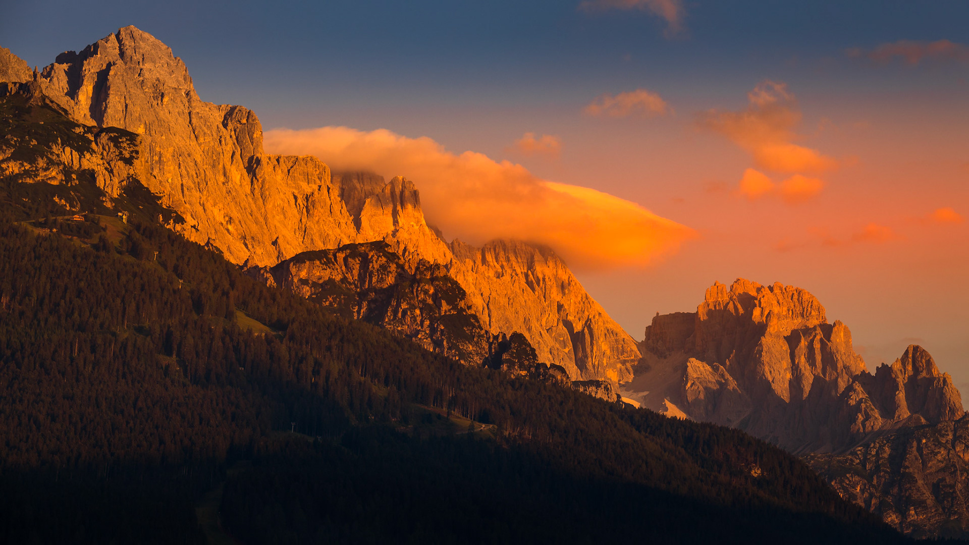 Sunrise in the Dolomites at Candide, Veneto, Italy