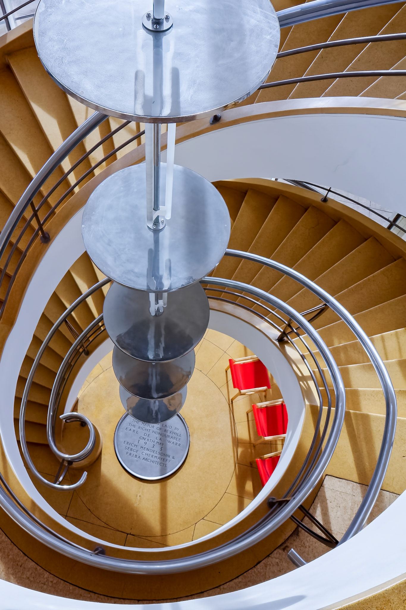 Staircase in the De La Warr Pavilion Bexhill On Sea