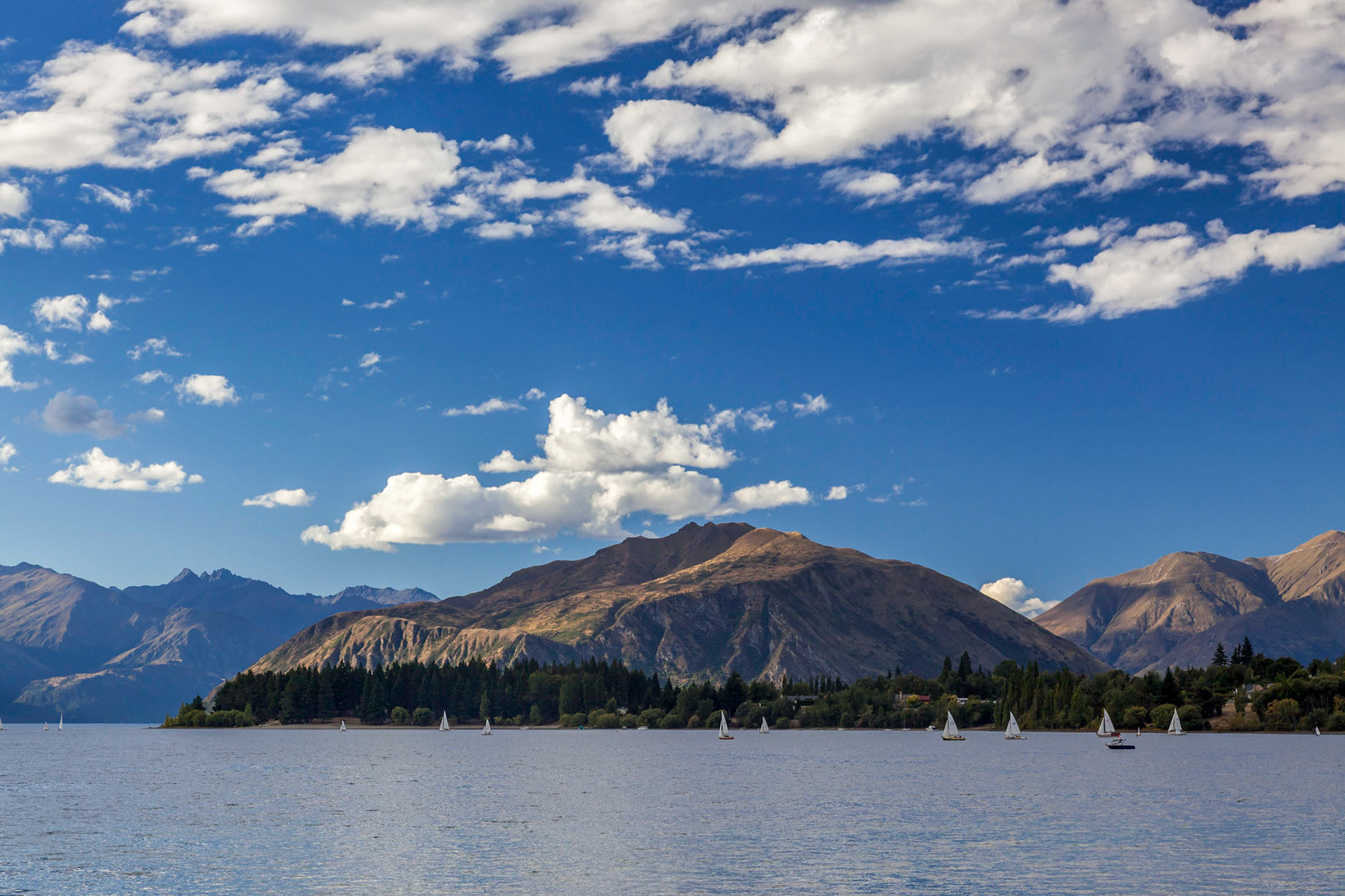 Sailing on Lake Wanaka in the Otago Region of New Zealand