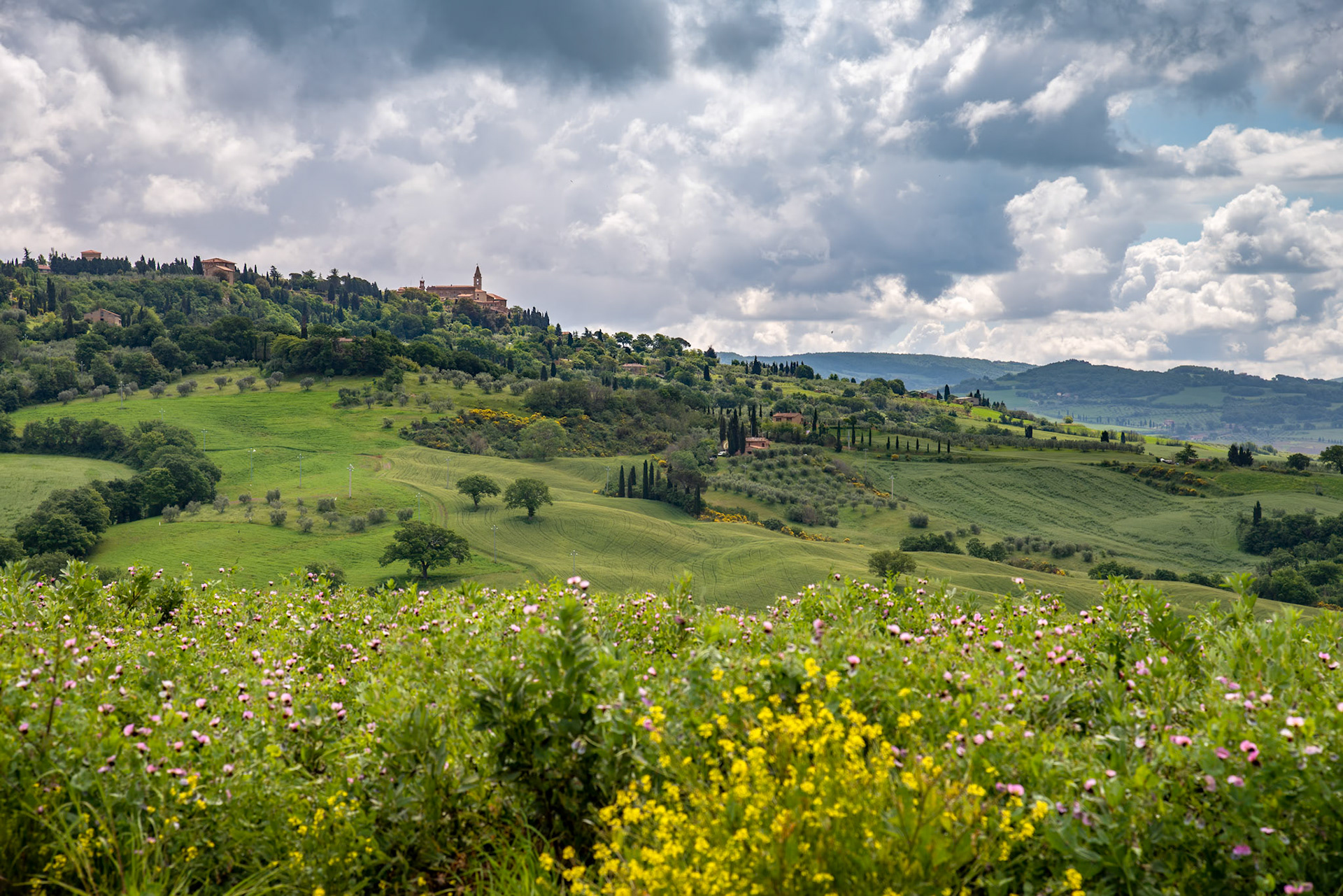 Distant view of Pienza