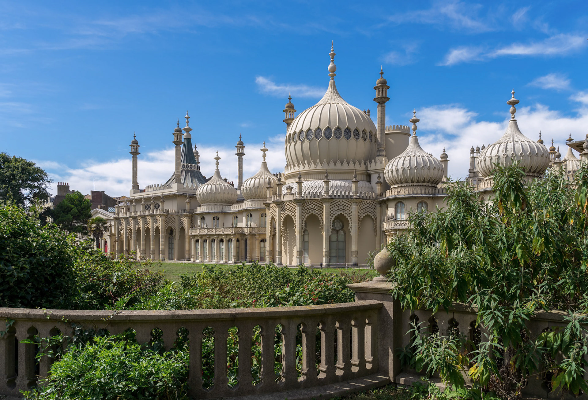 BRIGHTON, SUSSEX/UK - AUGUST 31 : View of the Royal Pavilion in Brighton Sussex on August 31, 2019