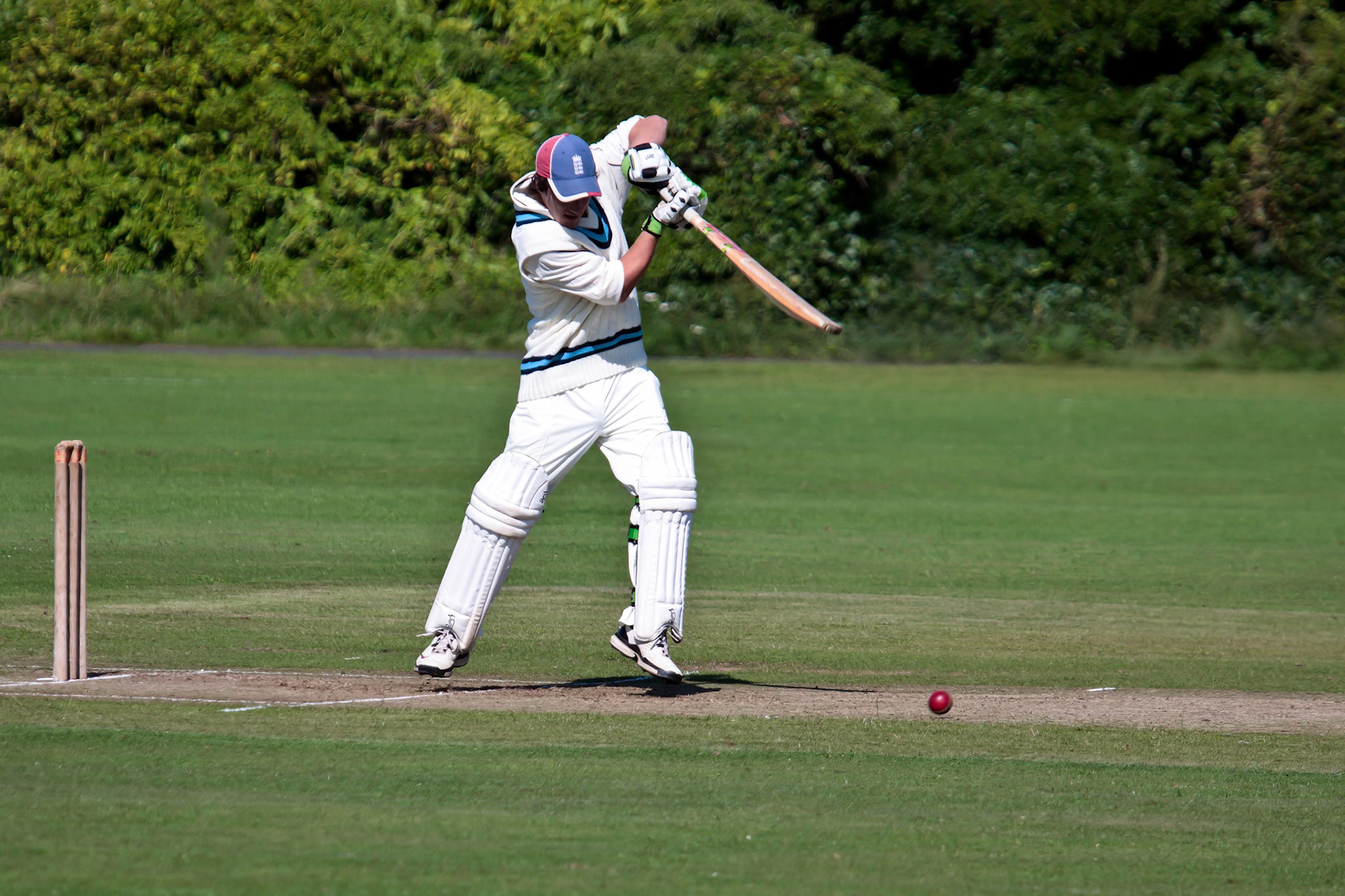 Playing Cricket on the Green at Bamburgh