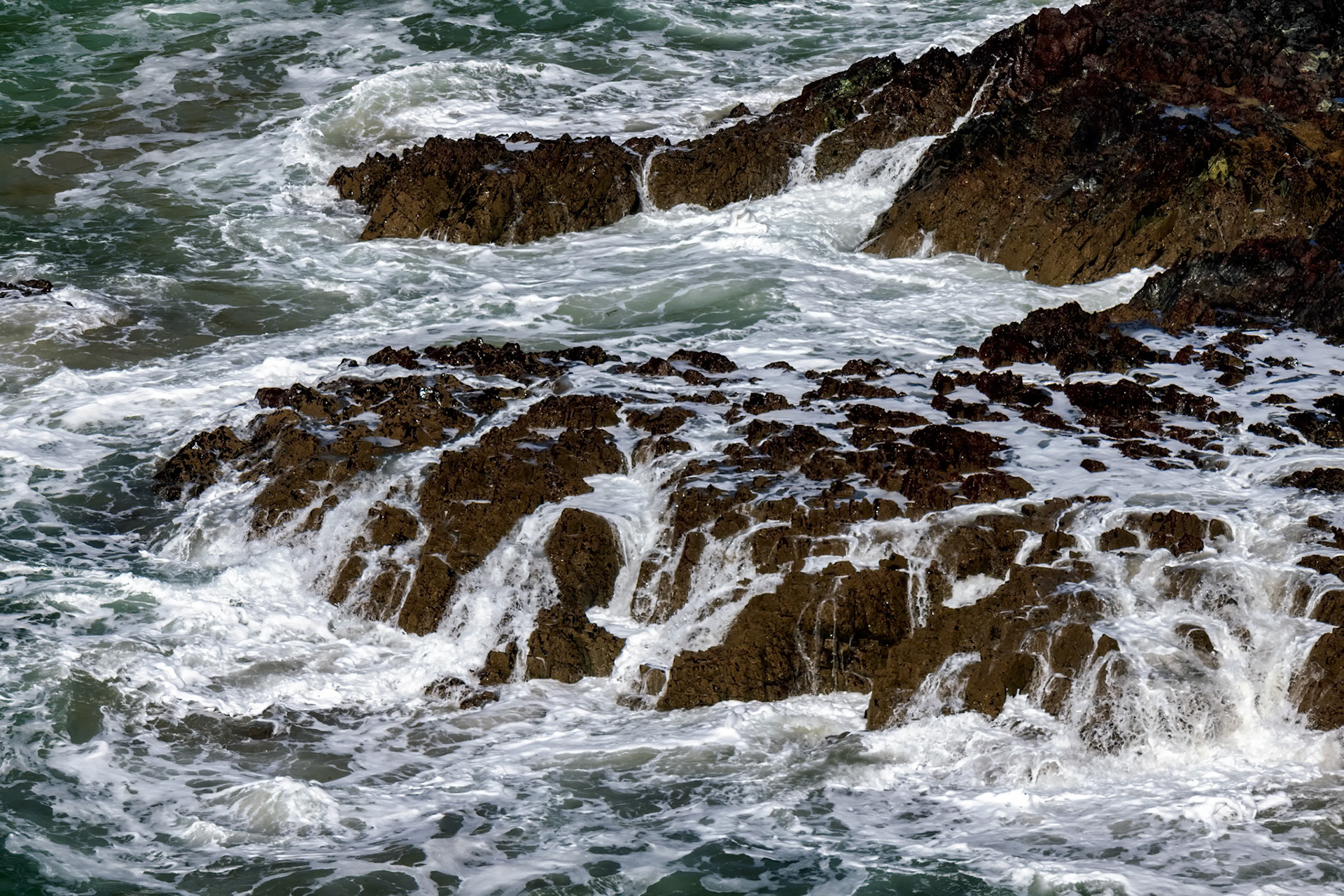 Rugged coastal scenery at Kynance Cove in Cornwall