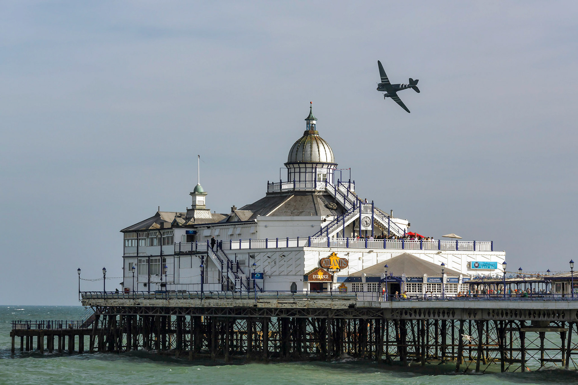 Dakota Flying over Eastbourne pier