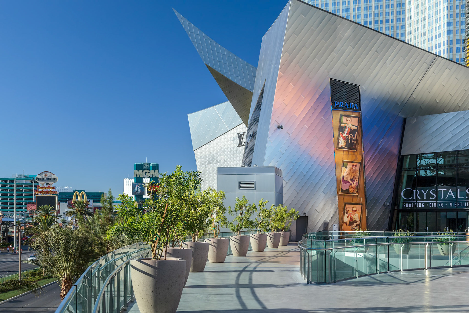 LAS VEGAS, NEVADA, USA - AUGUST 1 : Entrance to Crystals Shopping Mall in Las Vegas Nevada on August 1, 2011