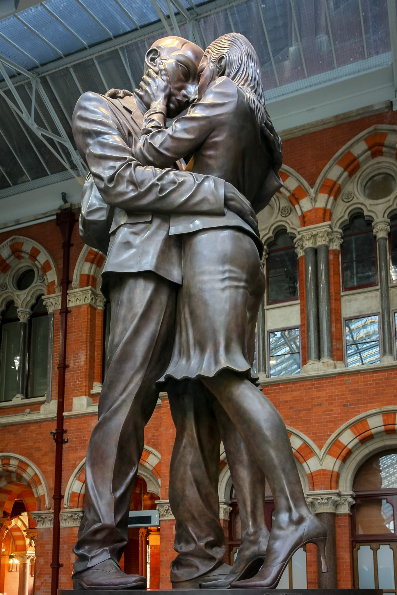 Statue on display at St Pancras International Station