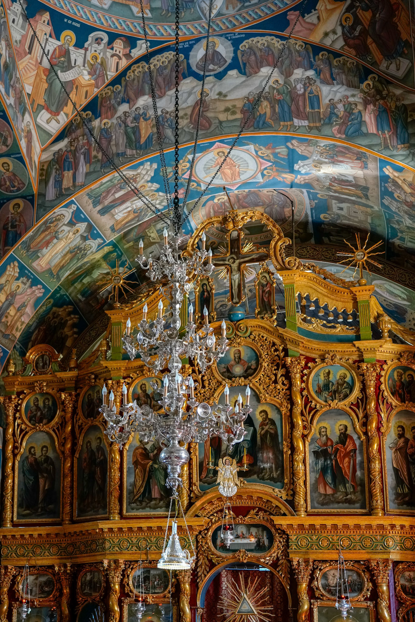AGAPIA, MOLDOVIA/ROMANIA - SEPTEMBER 19 : Interior view of Agapia Monastery in Agapia Moldovia Romania on September 19, 2018