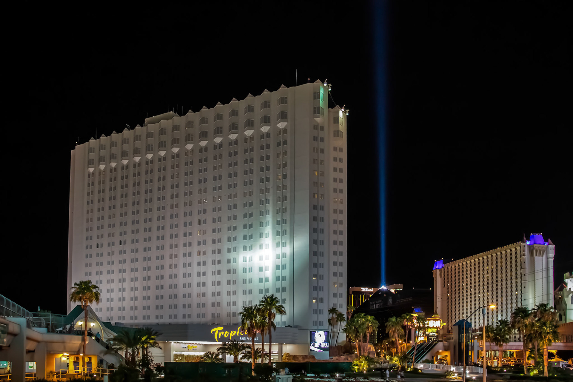 Tropicana Hotel Illuminated at Night