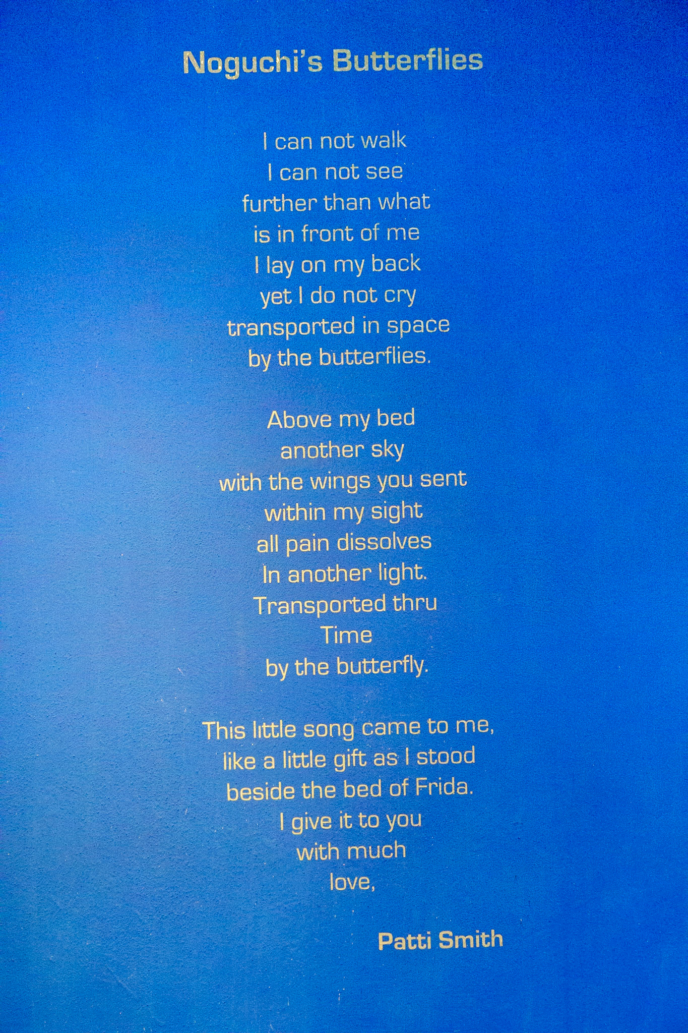 Patti Smith's poem to Frida at Casa Azul, Mexico City