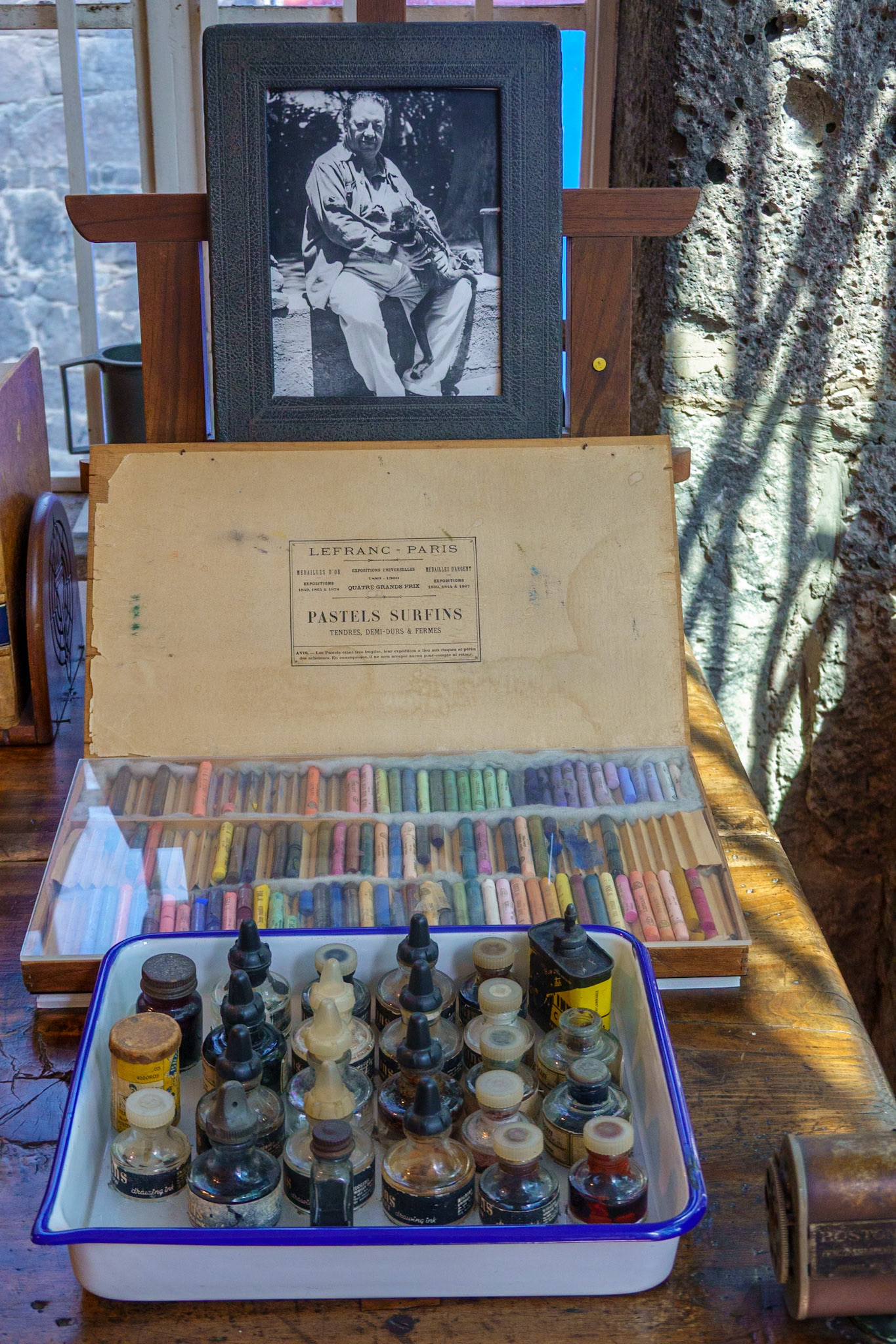 Frieda Kahlo's art supplies at Casa Azul, Mexico City