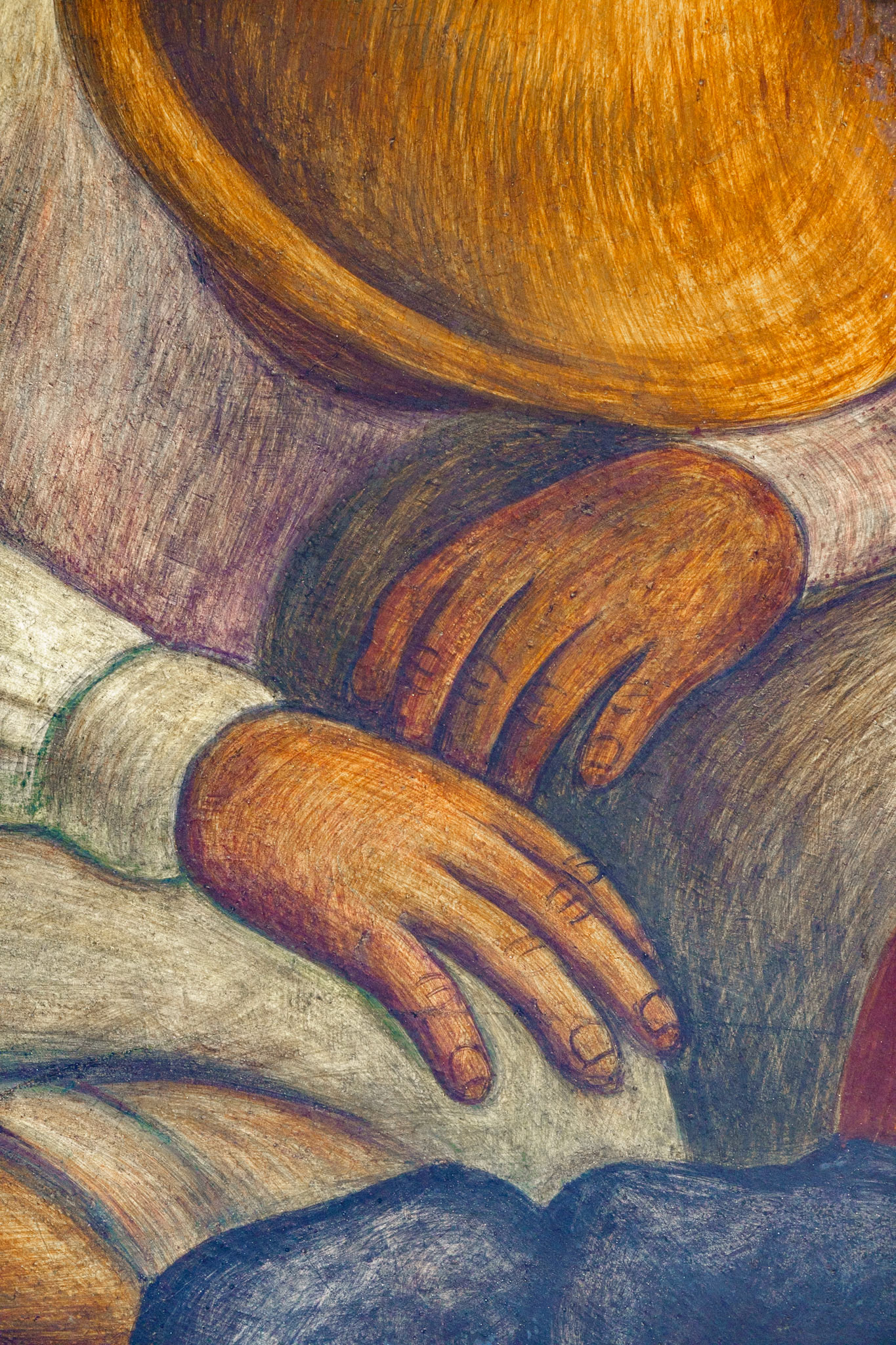 Detail of painting by Diego Rivera