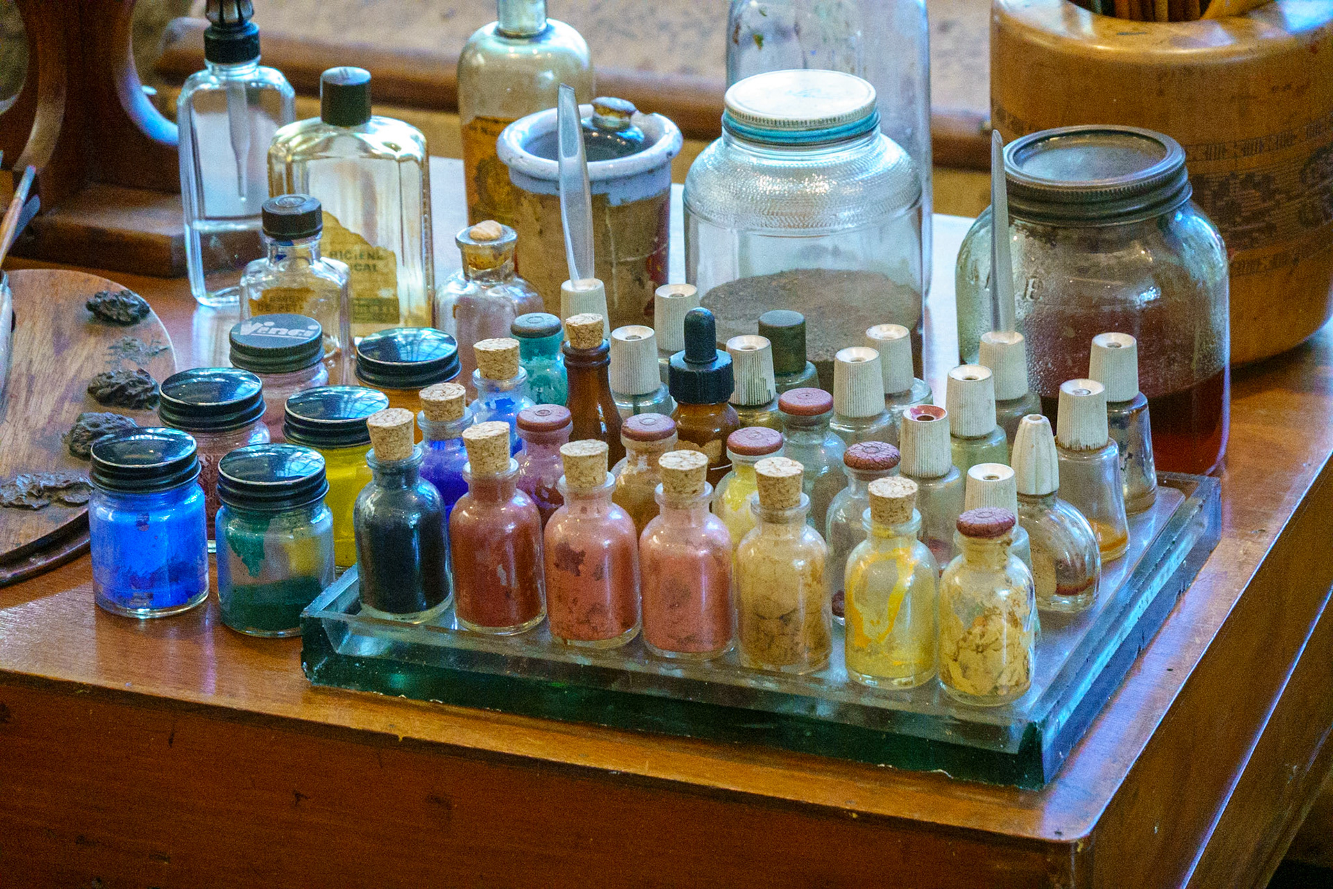 Frieda Kahlo's art supplies at Casa Azul, Mexico City
