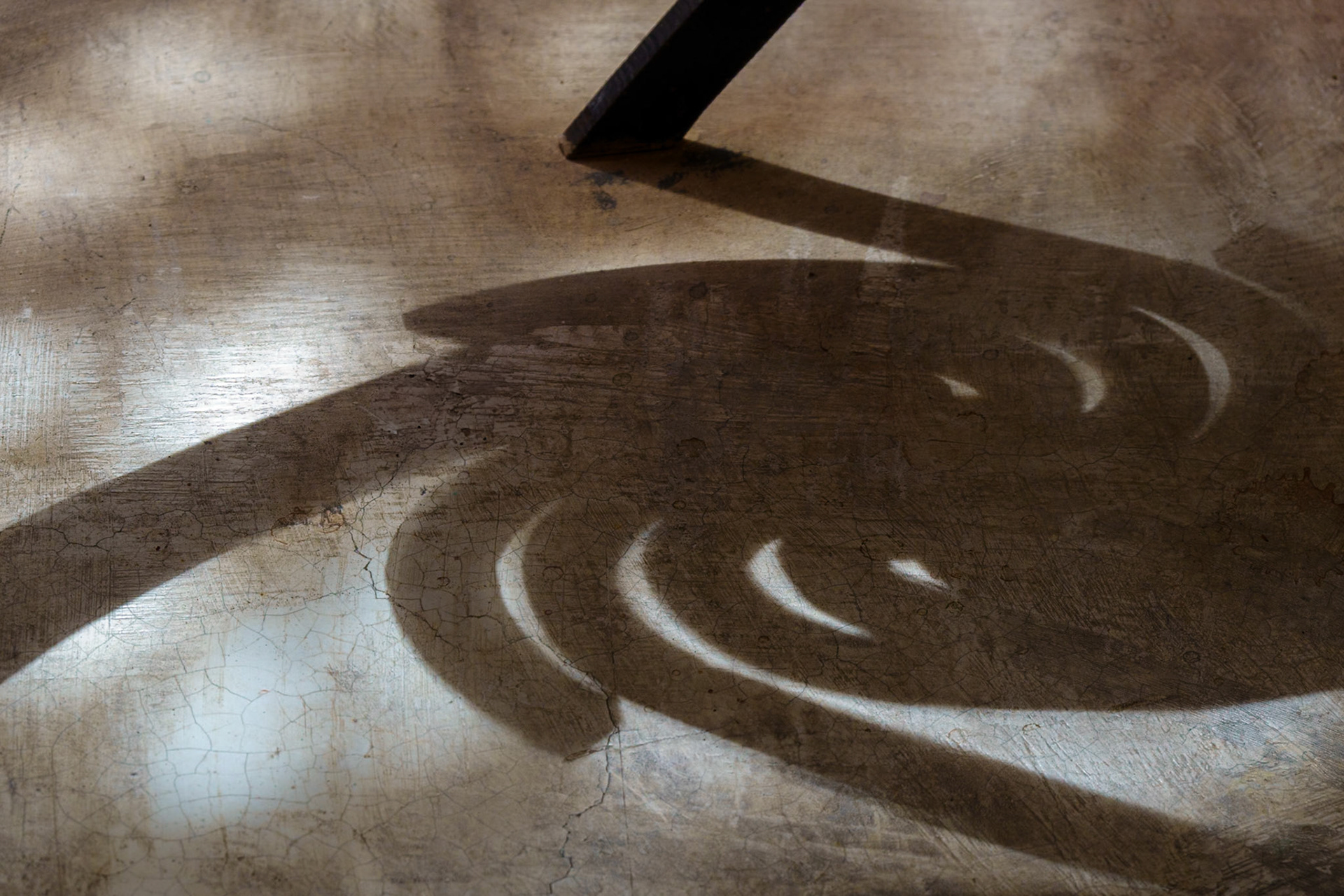 Shadow cast from a window grate