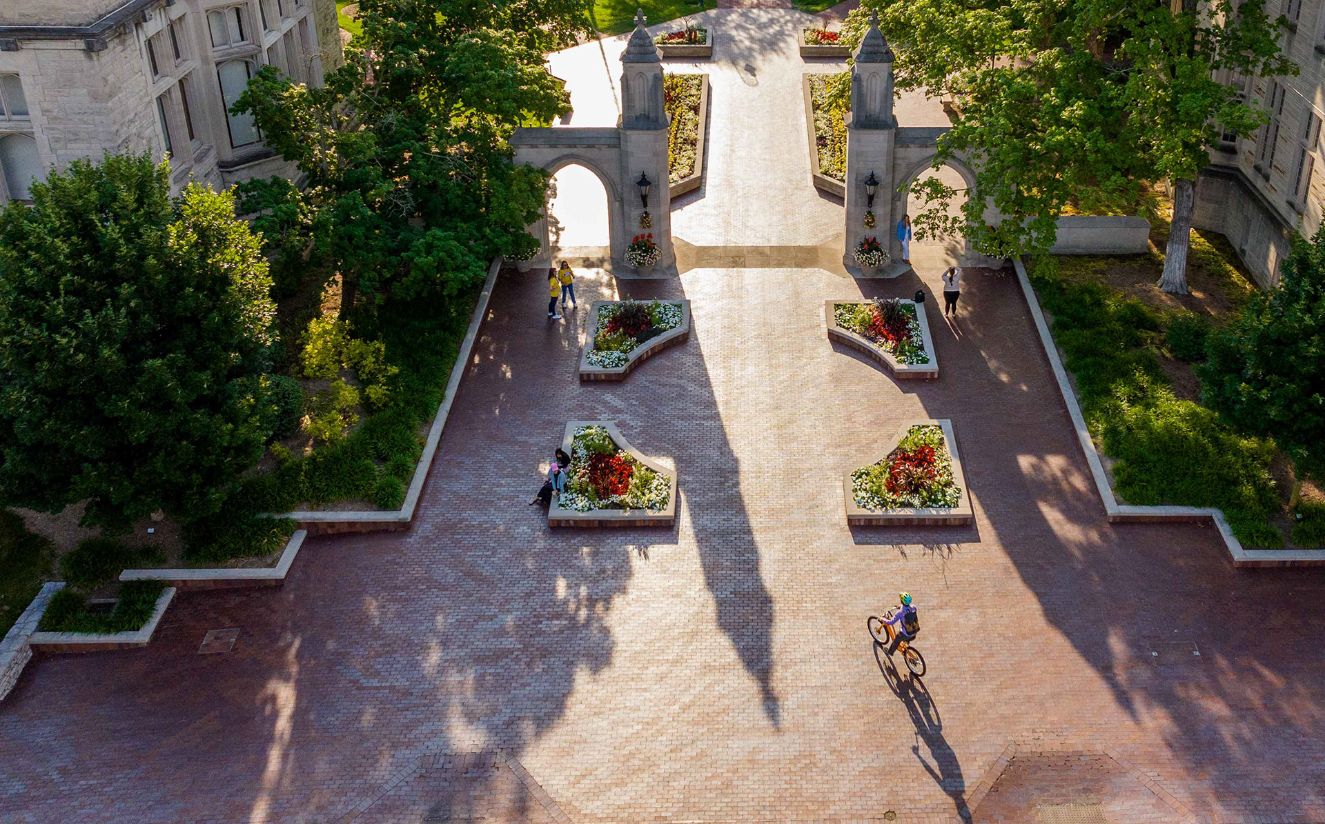 Morning light at IU's Sample Gates.