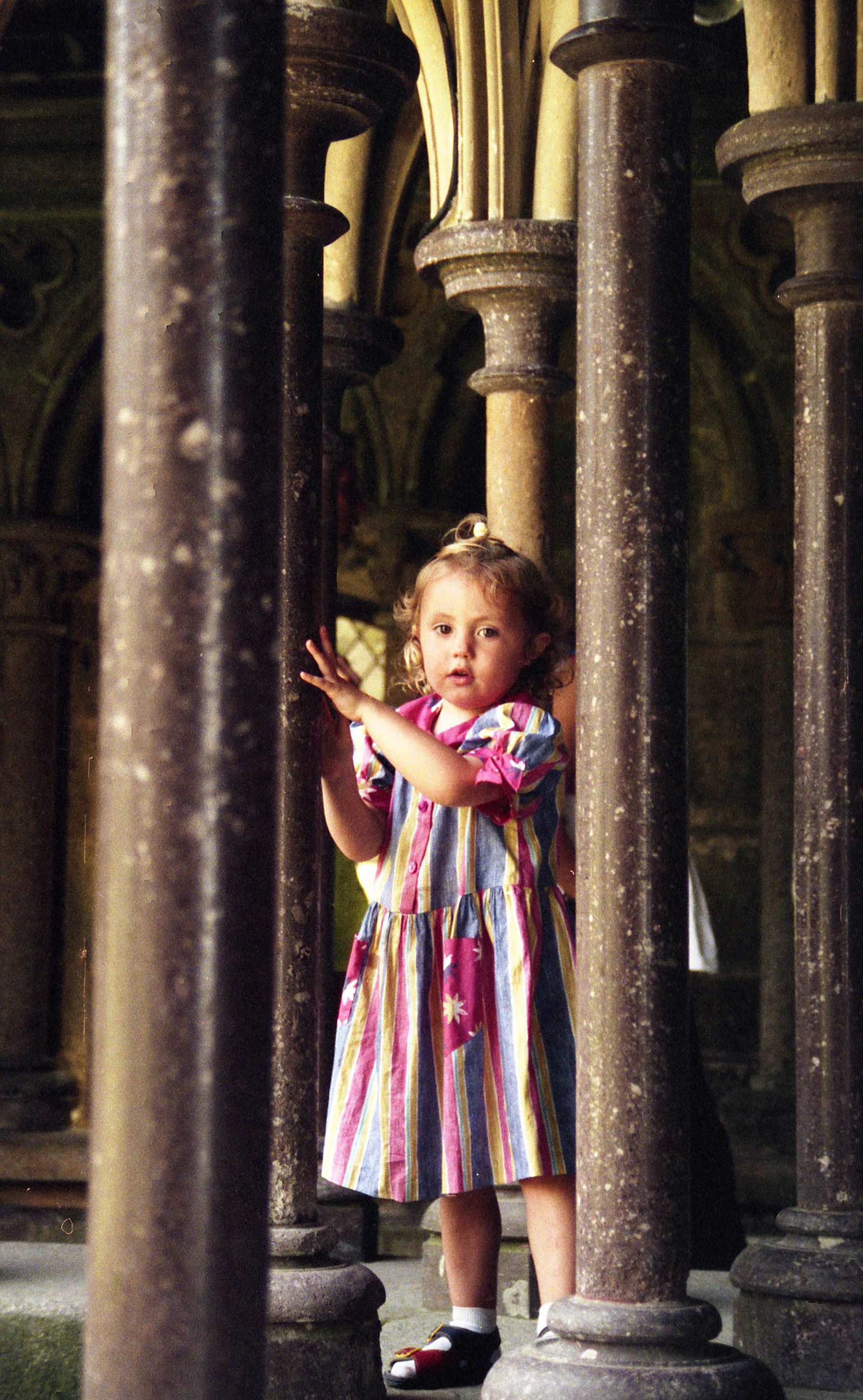 Curious girl at Mont Saint Michel, France.