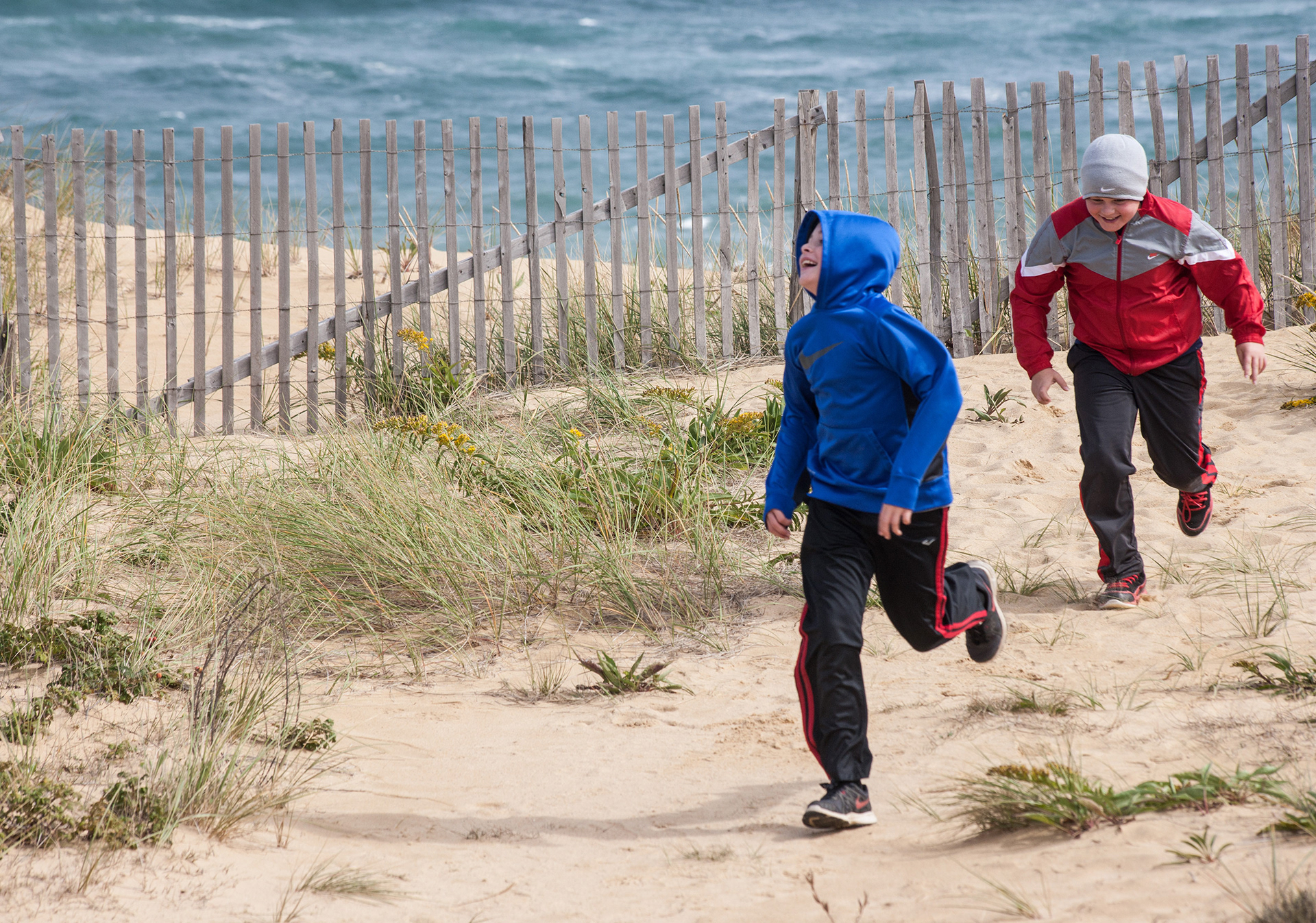 Fun in the dunes of Cape Cod.
