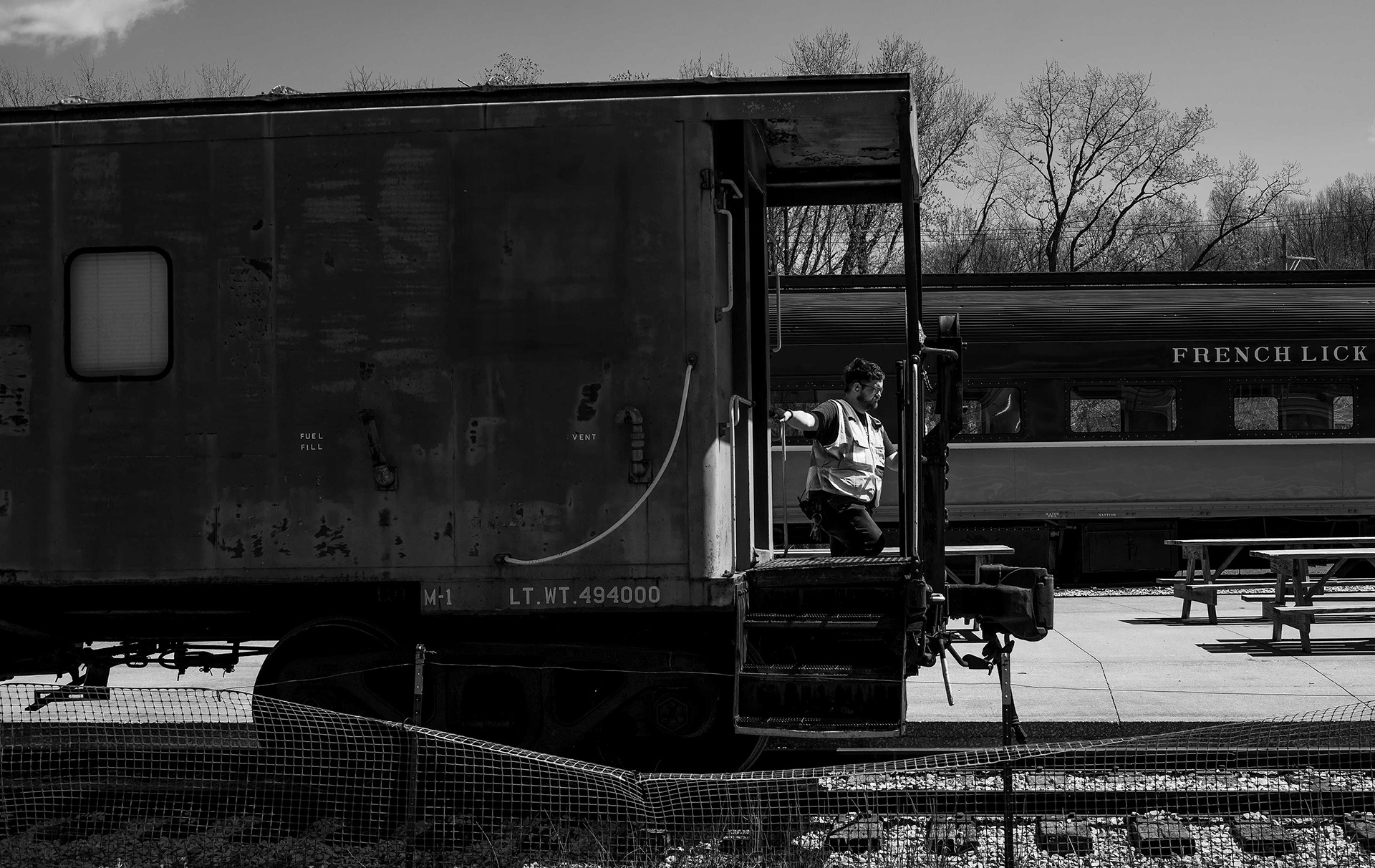 Railroad worker in French Lick, IN.
