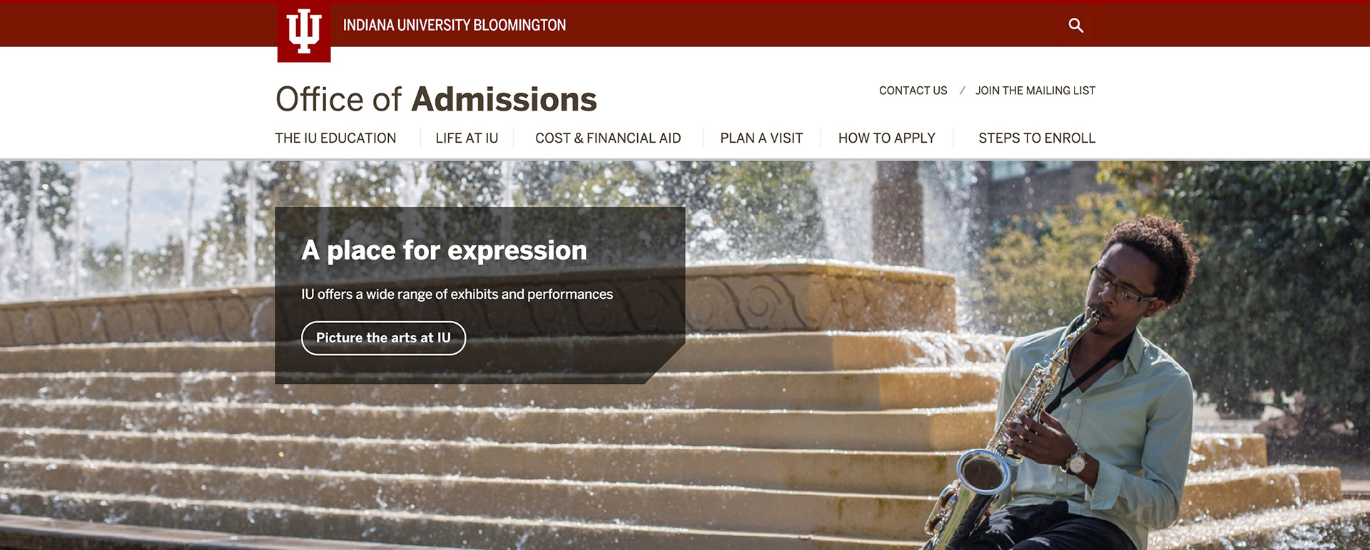 University website - photographer