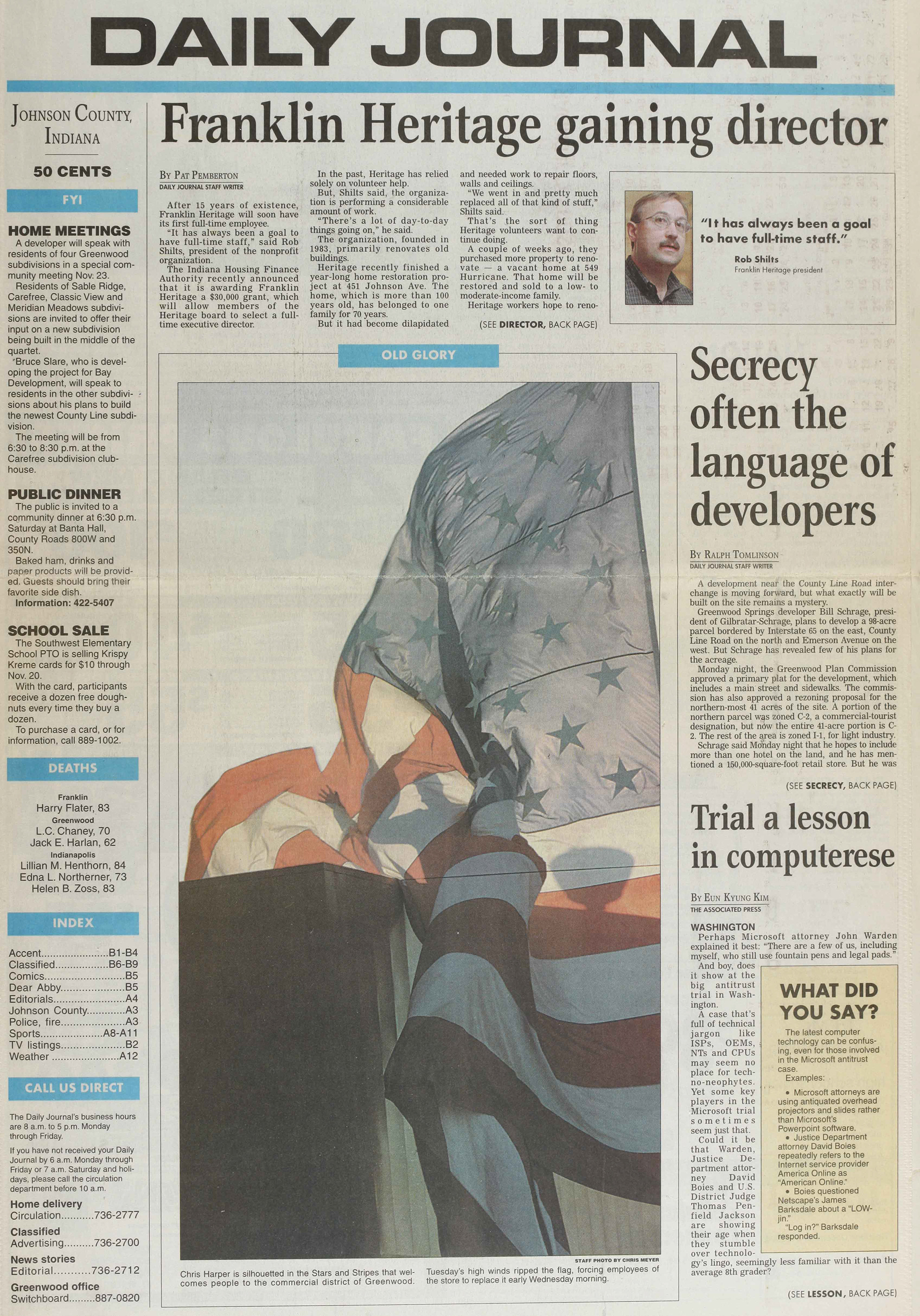 Daily Journal of Franklin November 12, 1998.