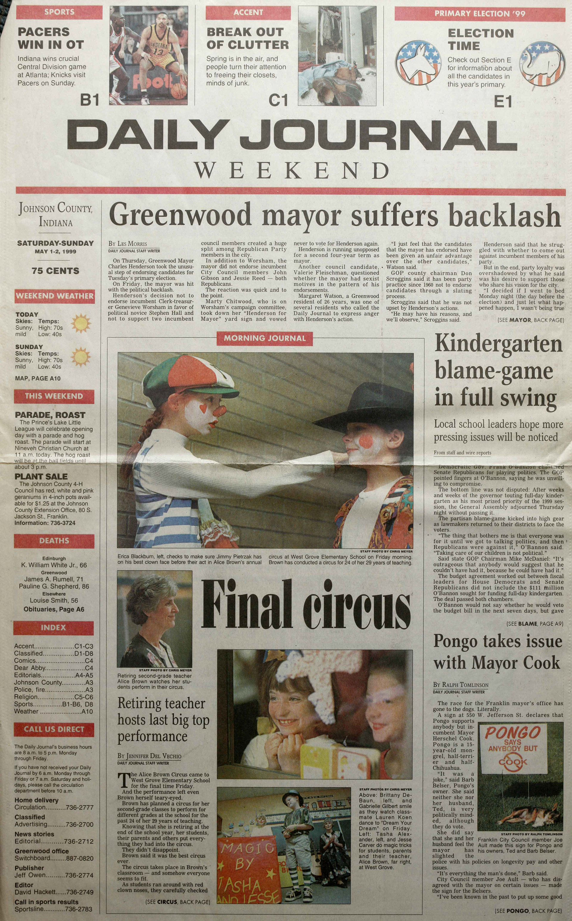 Daily Journal of Franklin May 1, 1999.