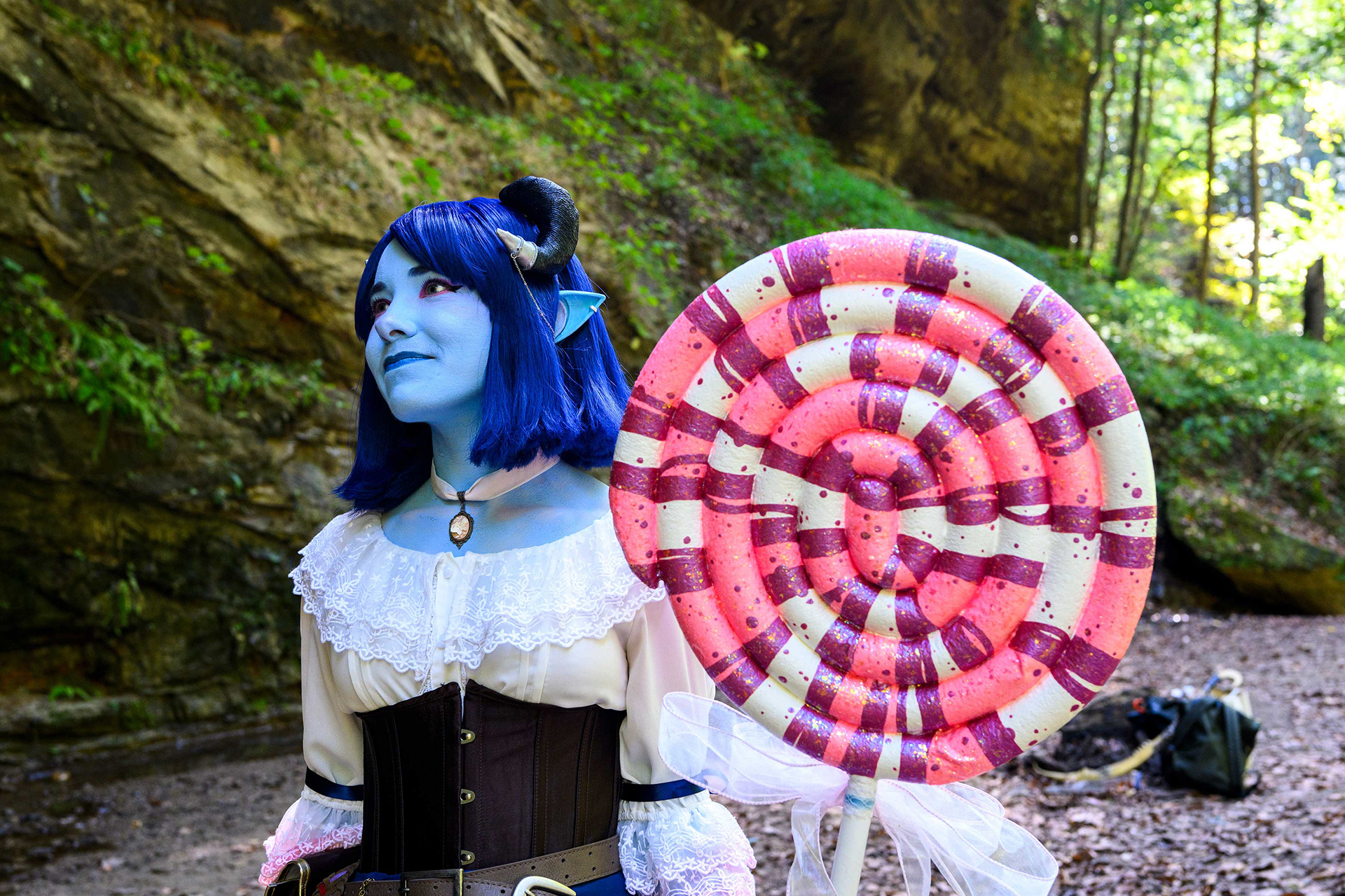 Fantasy cosplay participant.