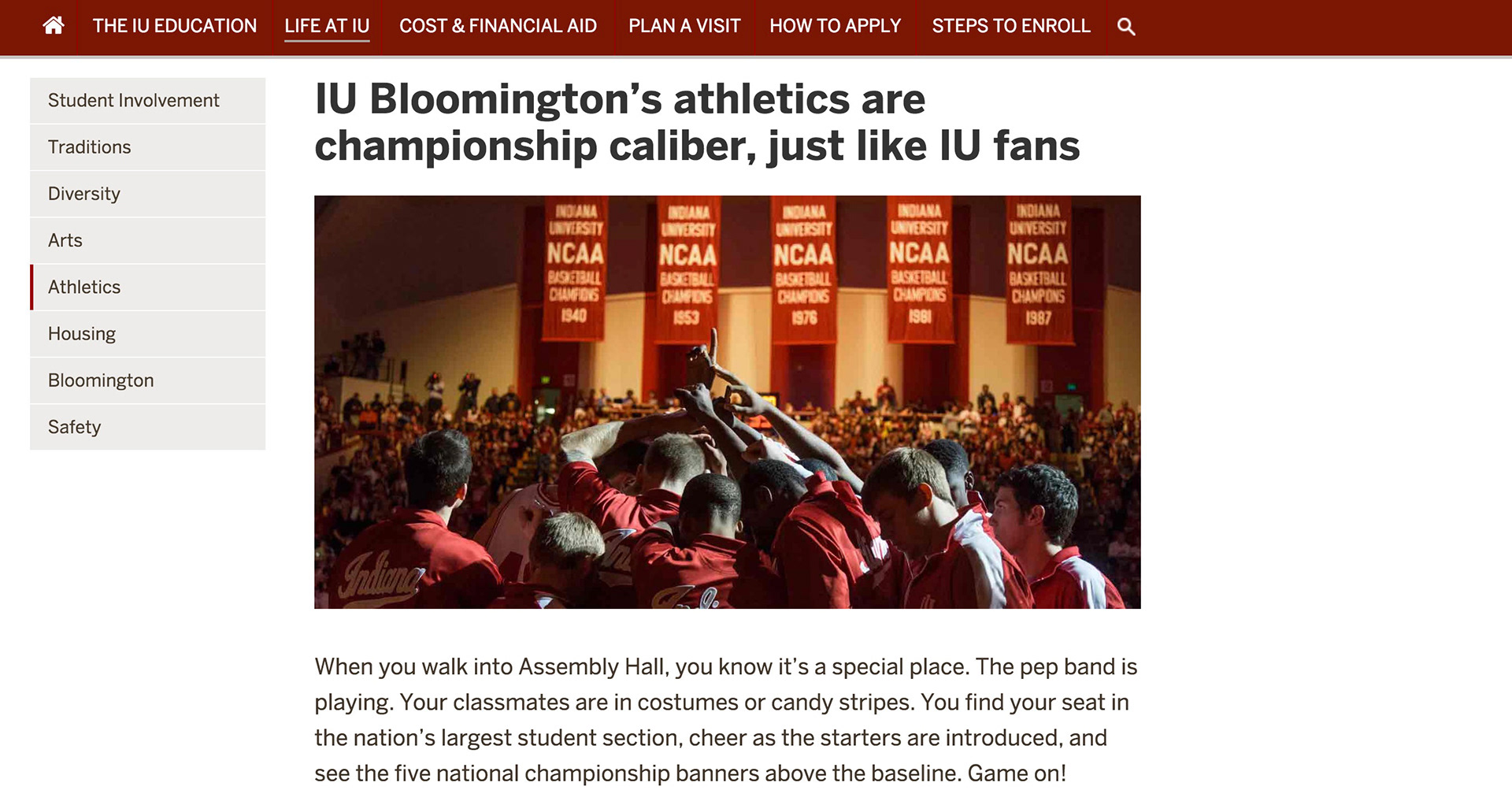 University website - photographer