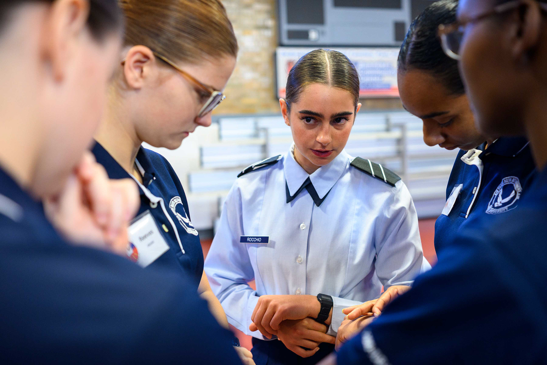ROTC student exercises.